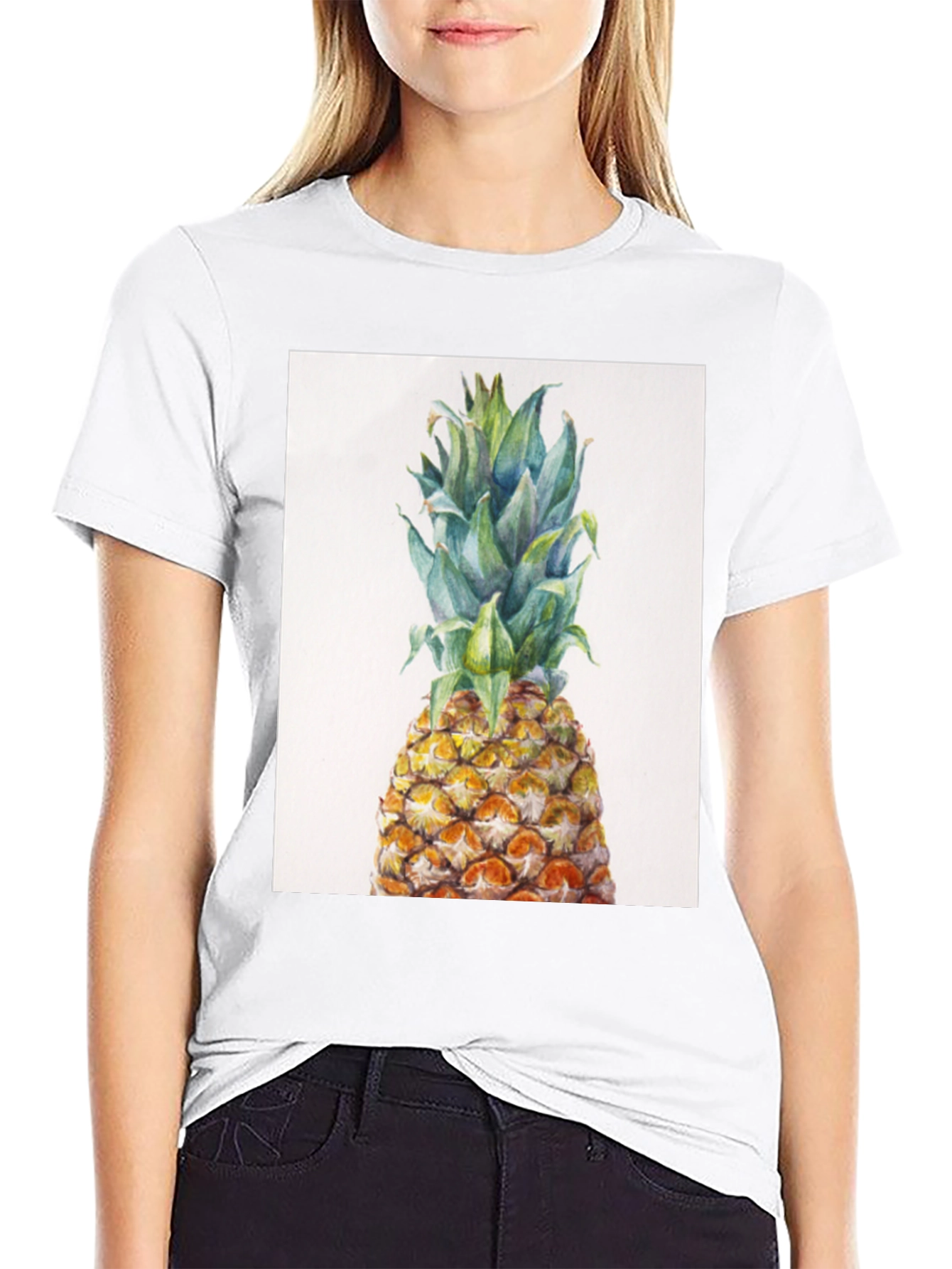 Black Pineapple Graphic Tee - Tropical Fruit Design view 9