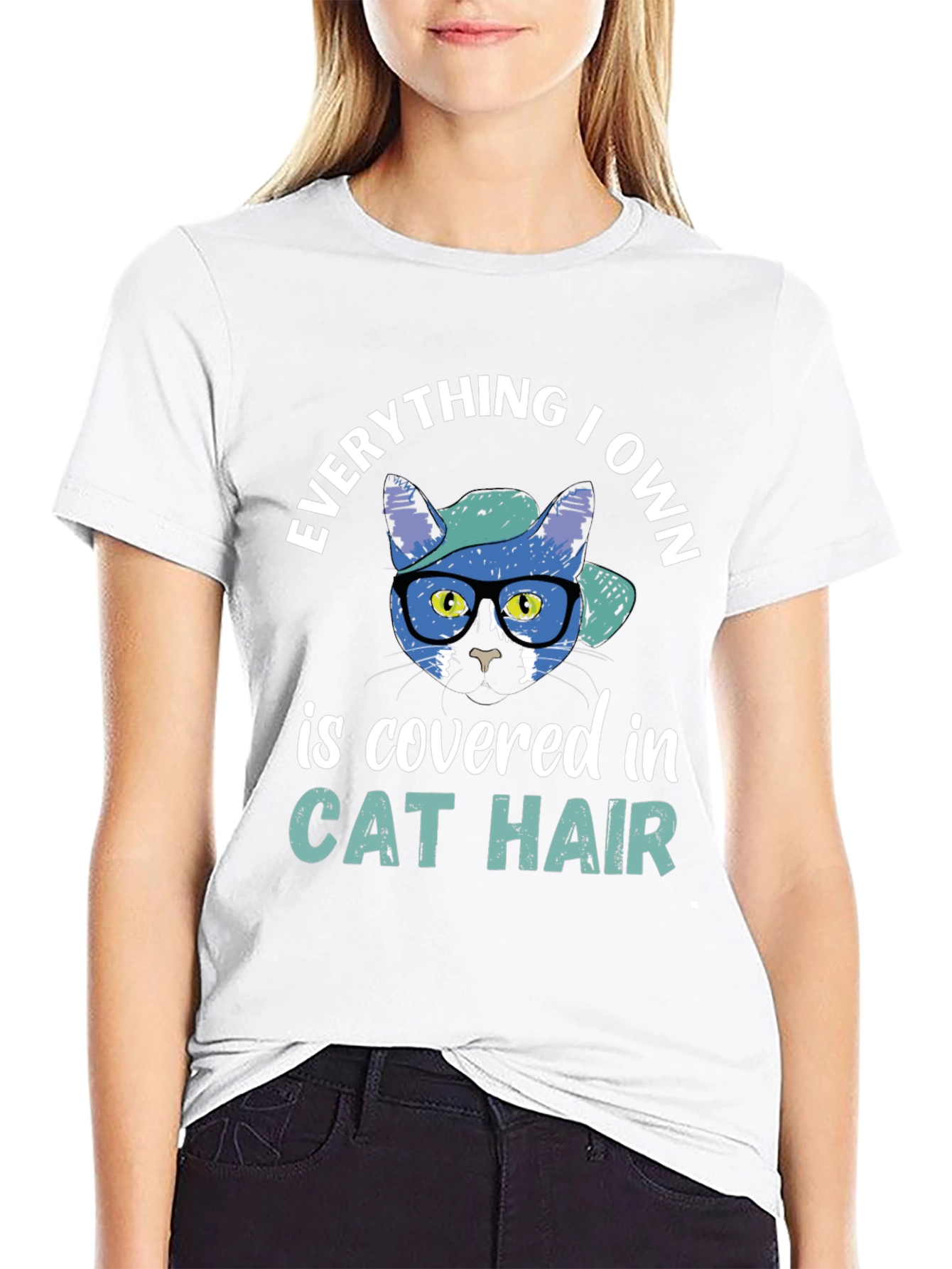 Black Cat Hair Graphic Tee - Everything I Own view 9