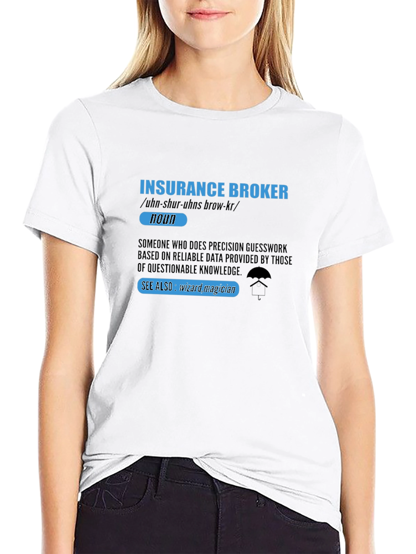 Black Insurance Broker Definition T-Shirt view 9