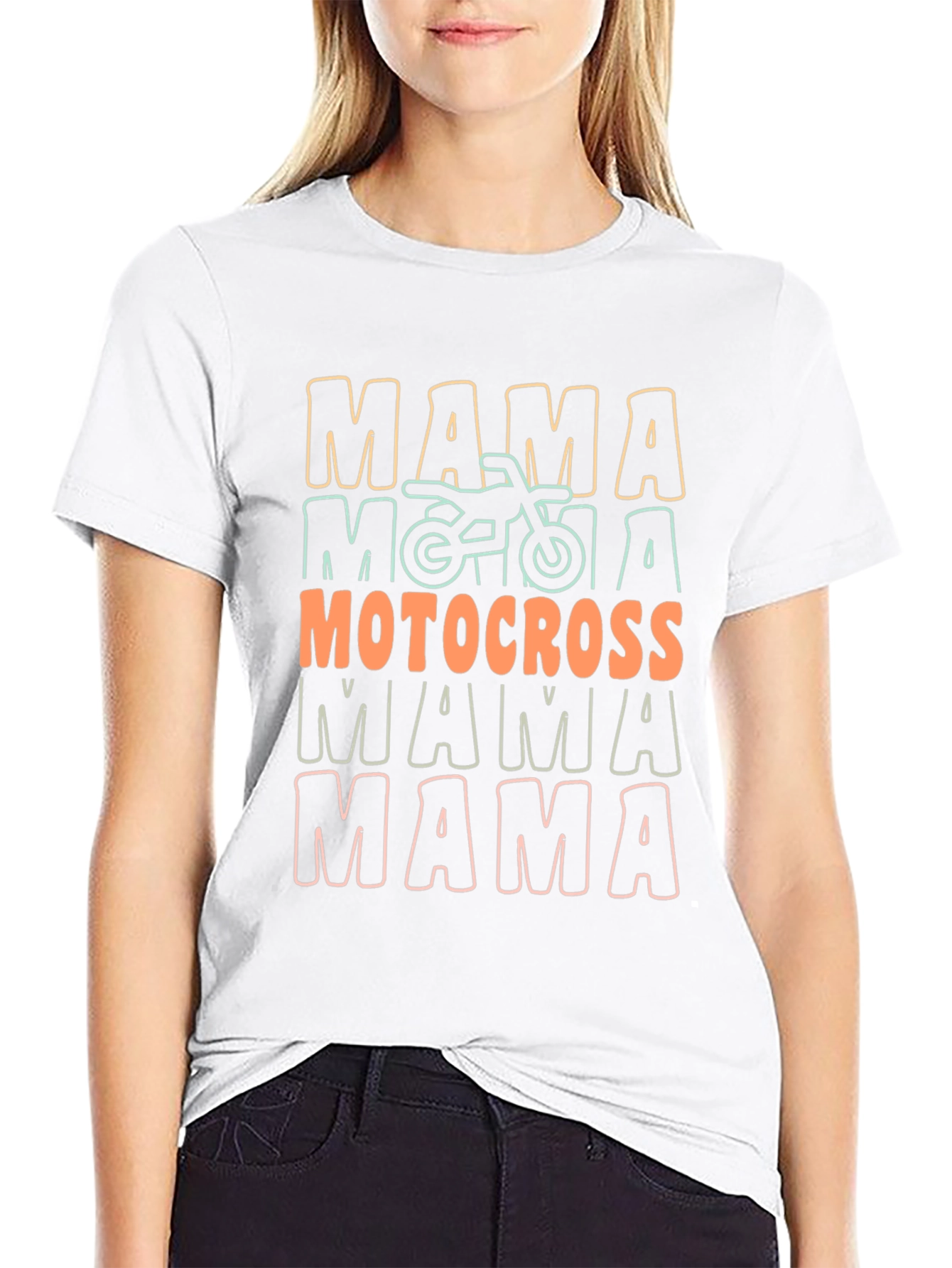 Black Mama Motocross Graphic T-Shirt view 9