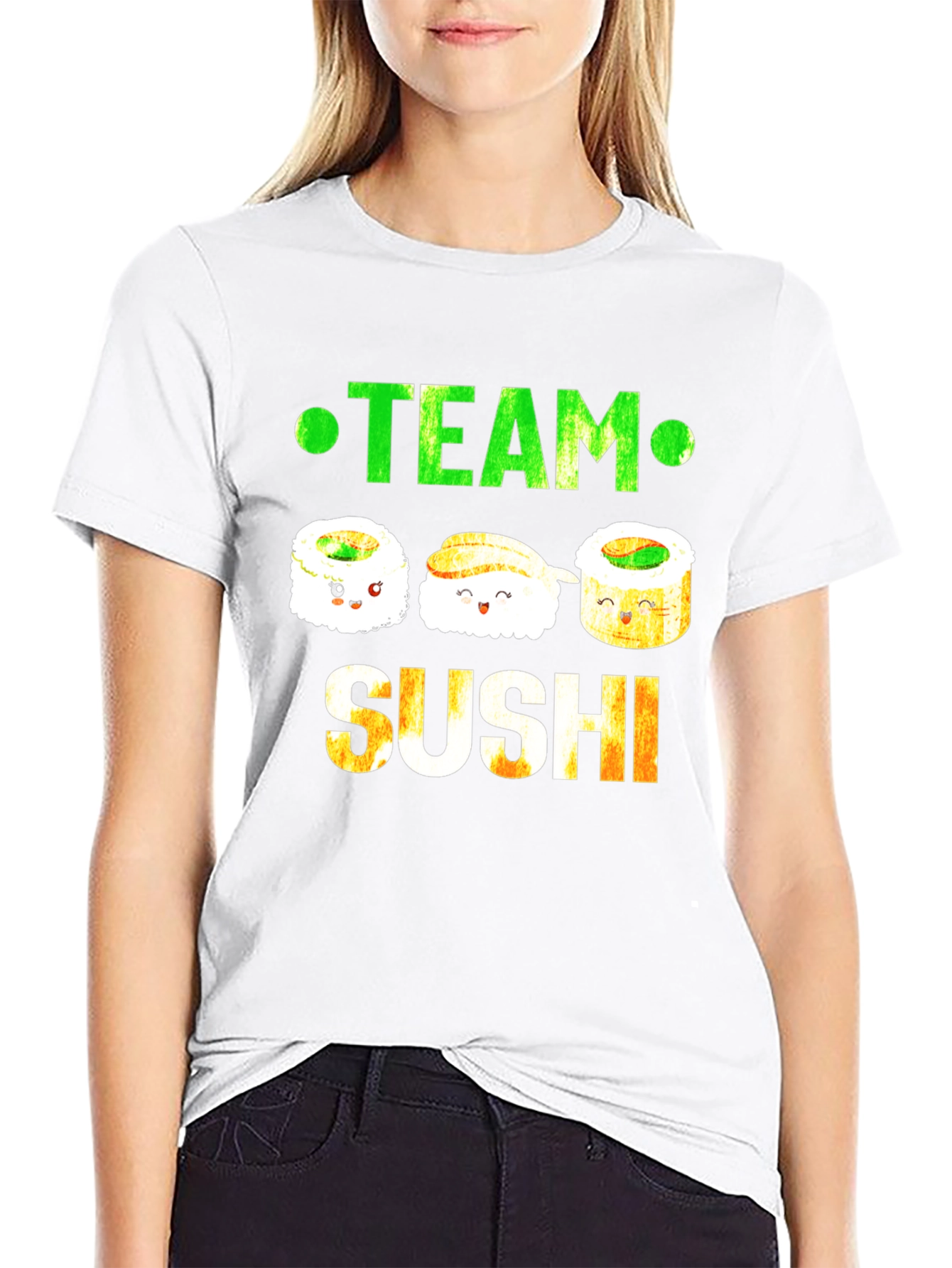 Black Team Sushi Graphic T-Shirt - Foodie Fun! view 9