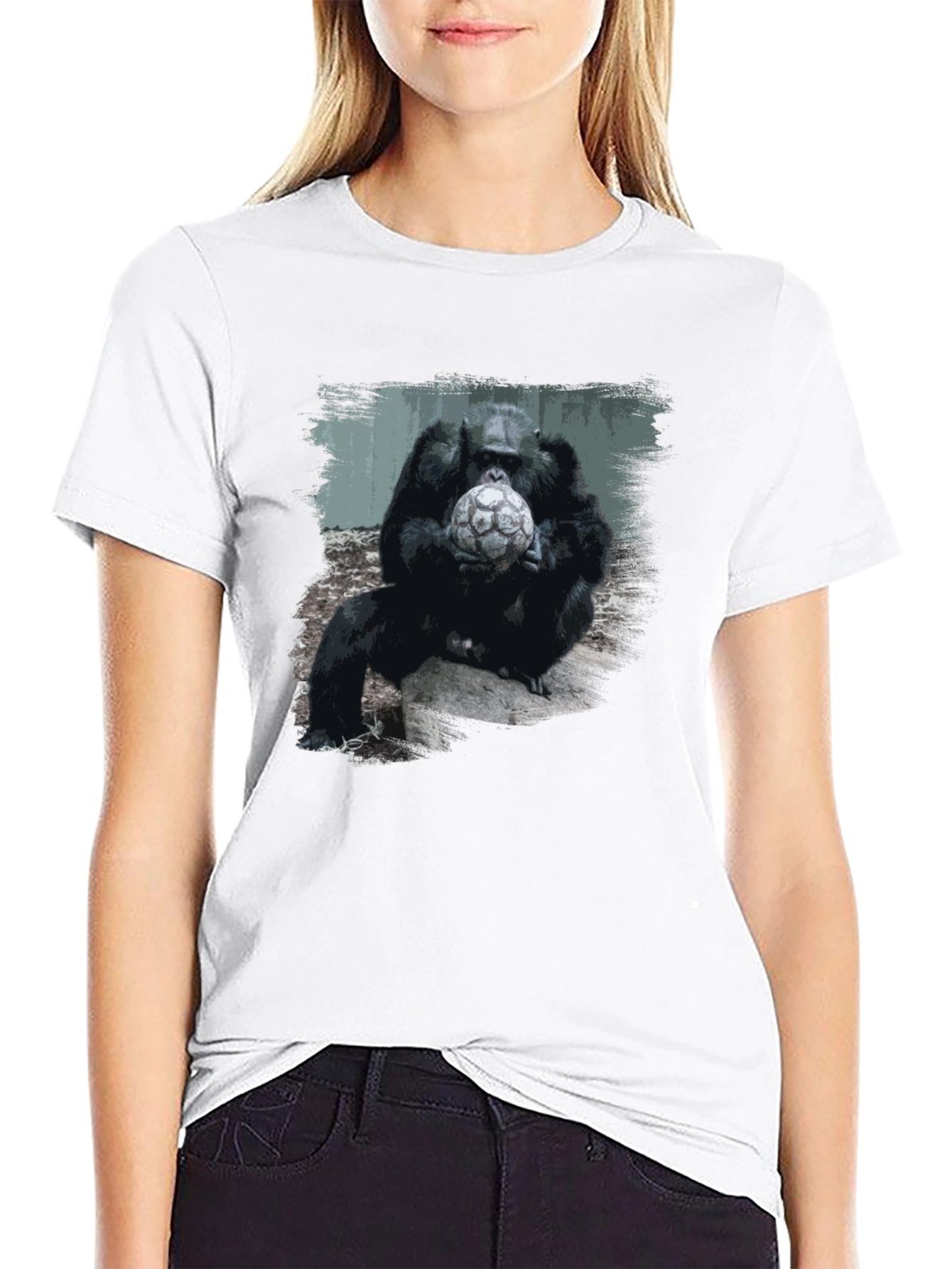 Black Gorilla Soccer T-Shirt - Unique Graphic Tee view 9