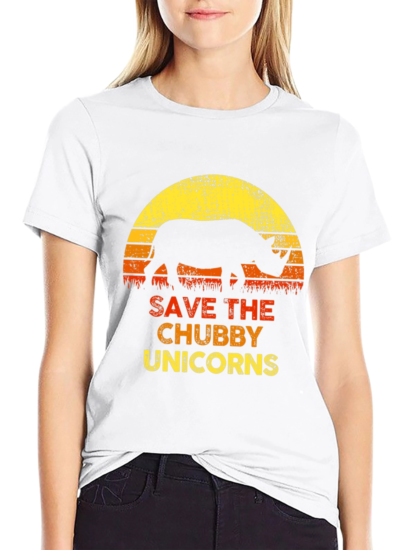 Black Save The Chubby Unicorns Black T-Shirt view 9