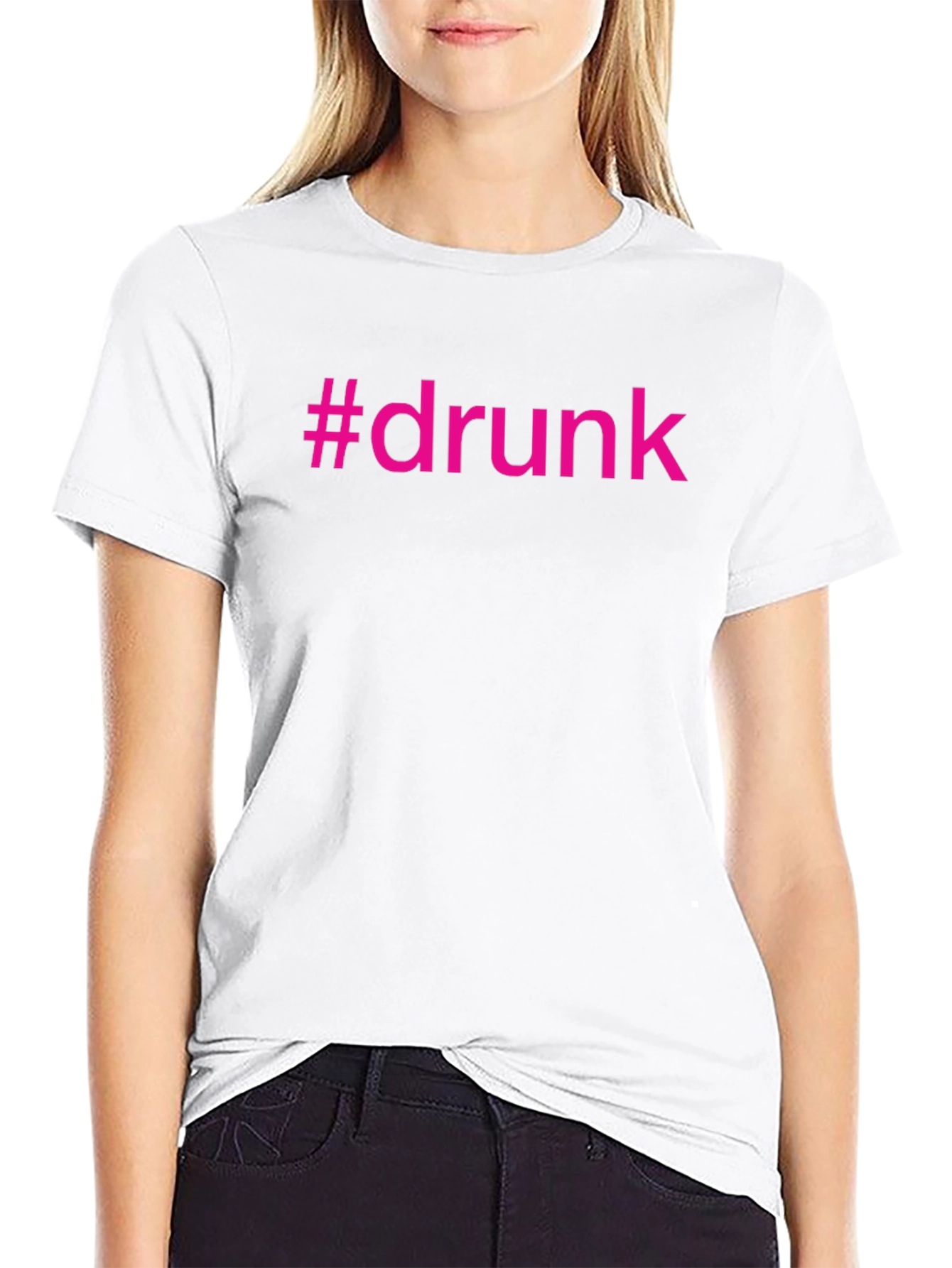 Black #Drunk Graphic Tee - Funny Party T-Shirt view 9