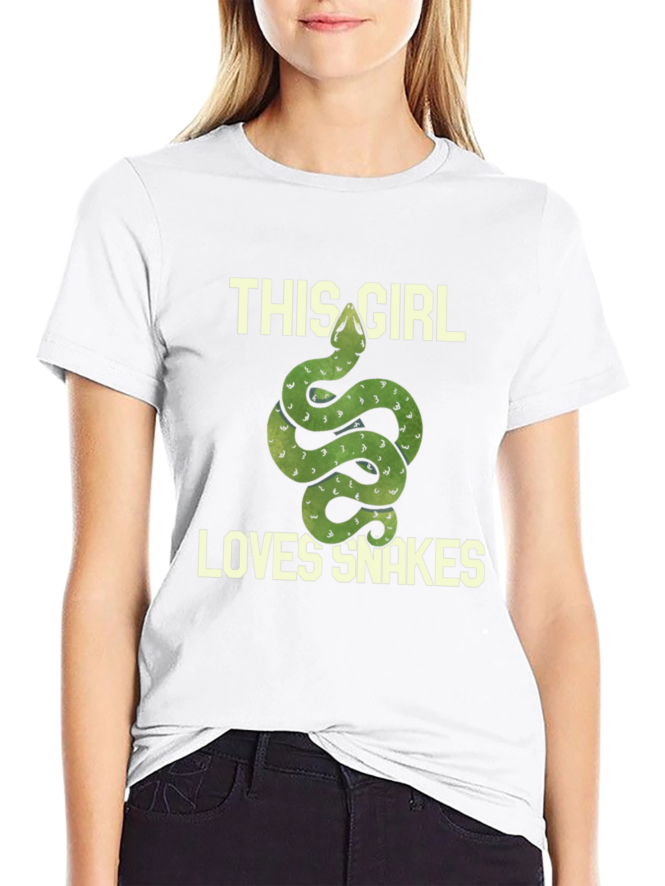 Black This Girl Loves Snakes T-Shirt view 9