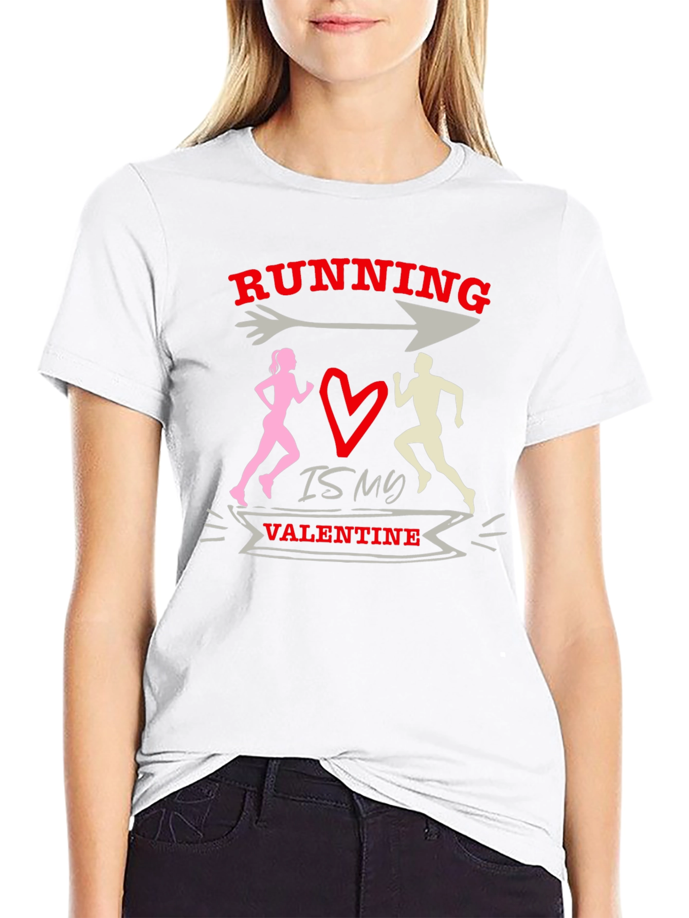 Black Running is My Valentine Graphic Tee - Black view 9