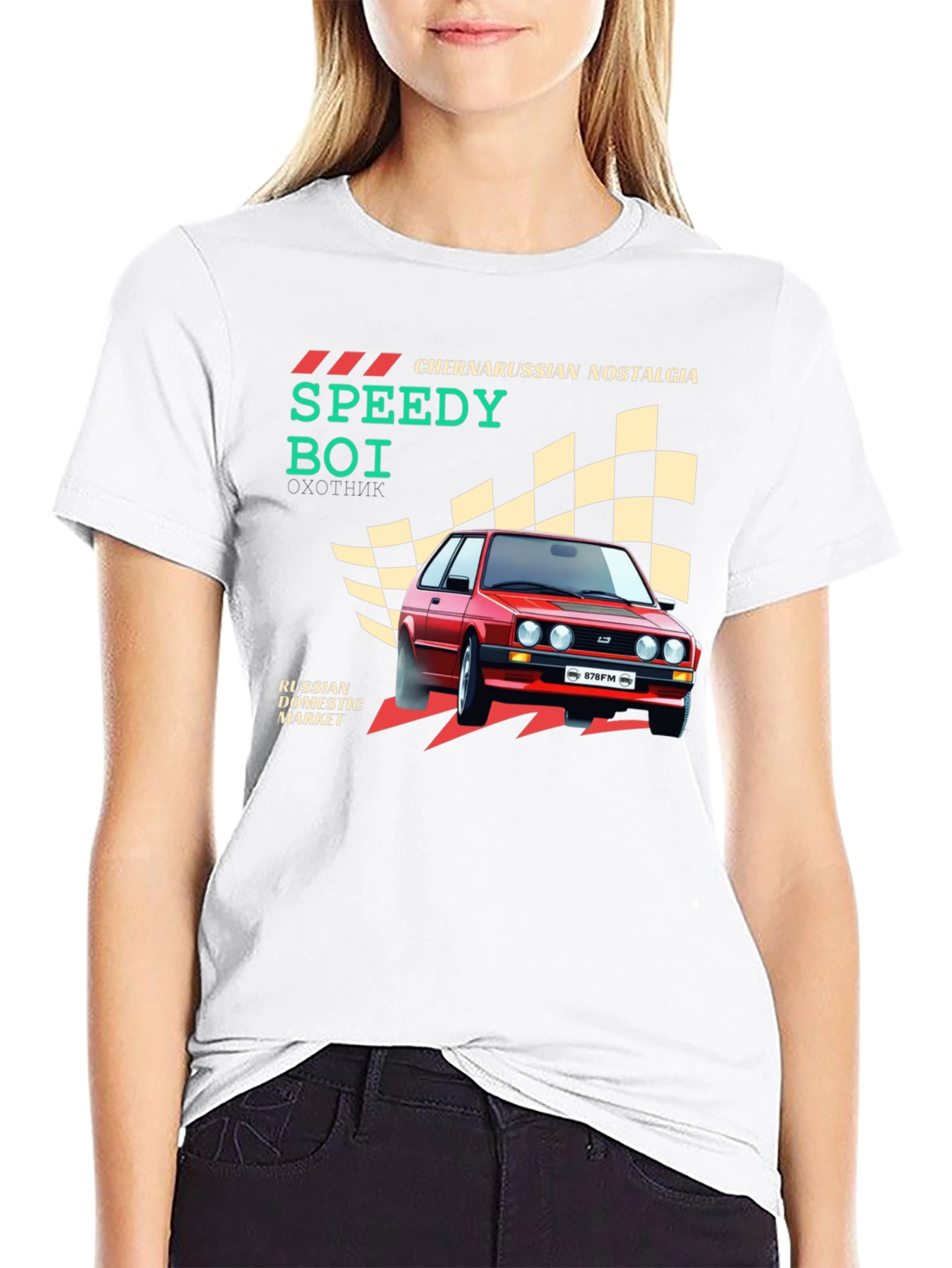 Black Chernarussian Nostalgia Speedy Boi Graphic T-Shirt view 9