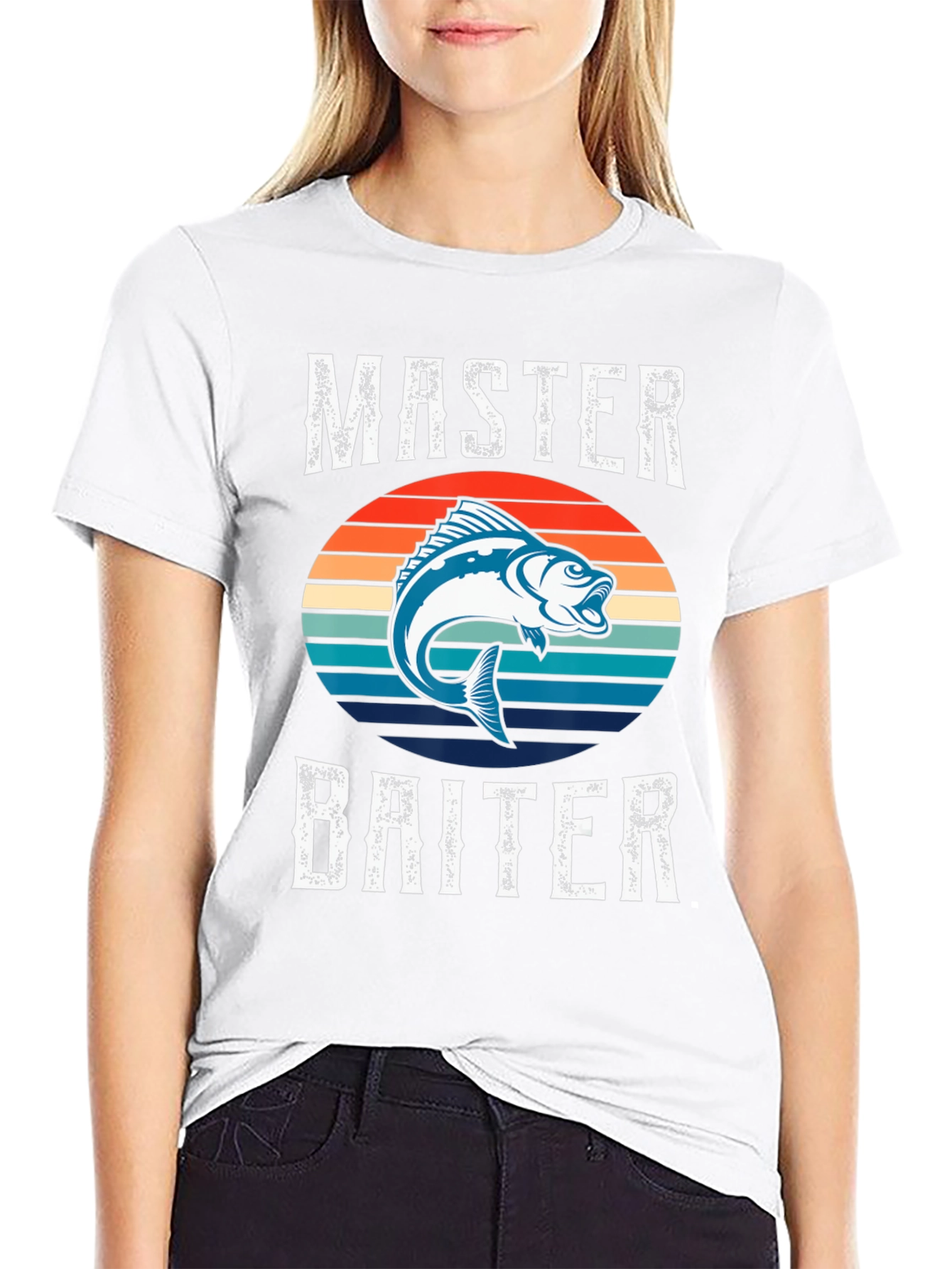 Black Master Baiter Fishing Graphic T-Shirt view 9