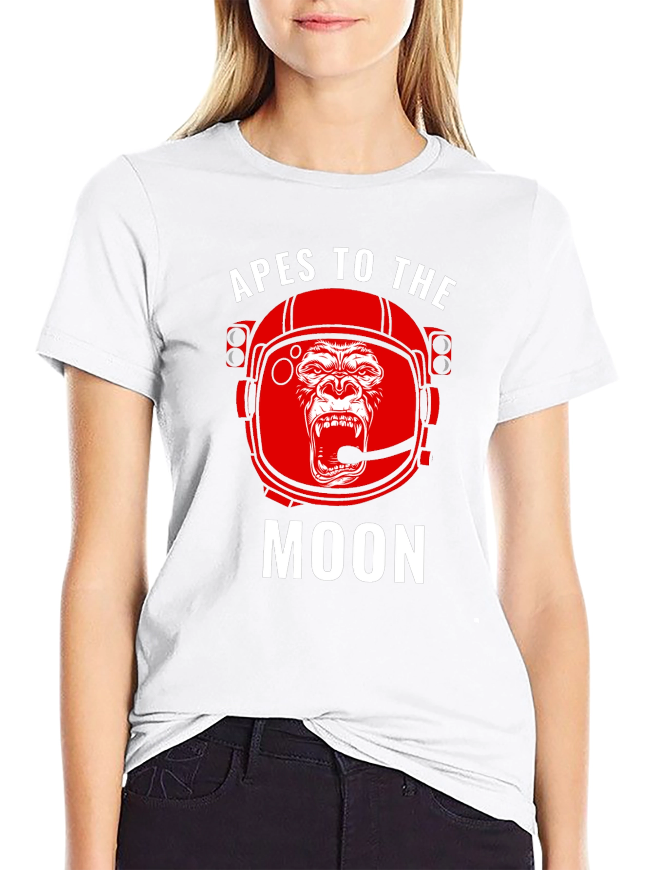 Black Apes to the Moon Graphic T-Shirt - Crypto Meme Tee view 9