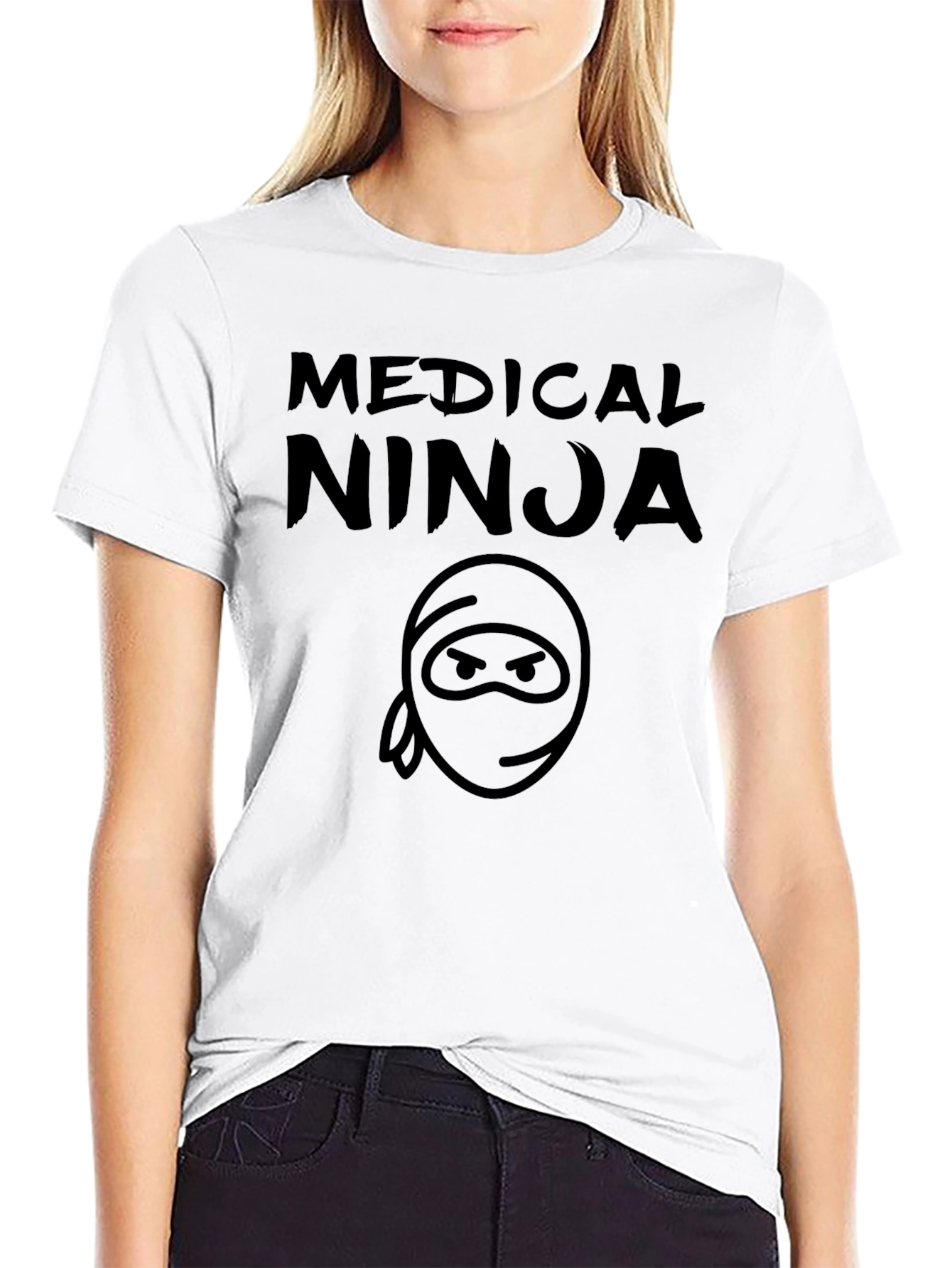 Black Medical Ninja Black T-Shirt - Graphic Tee view 9