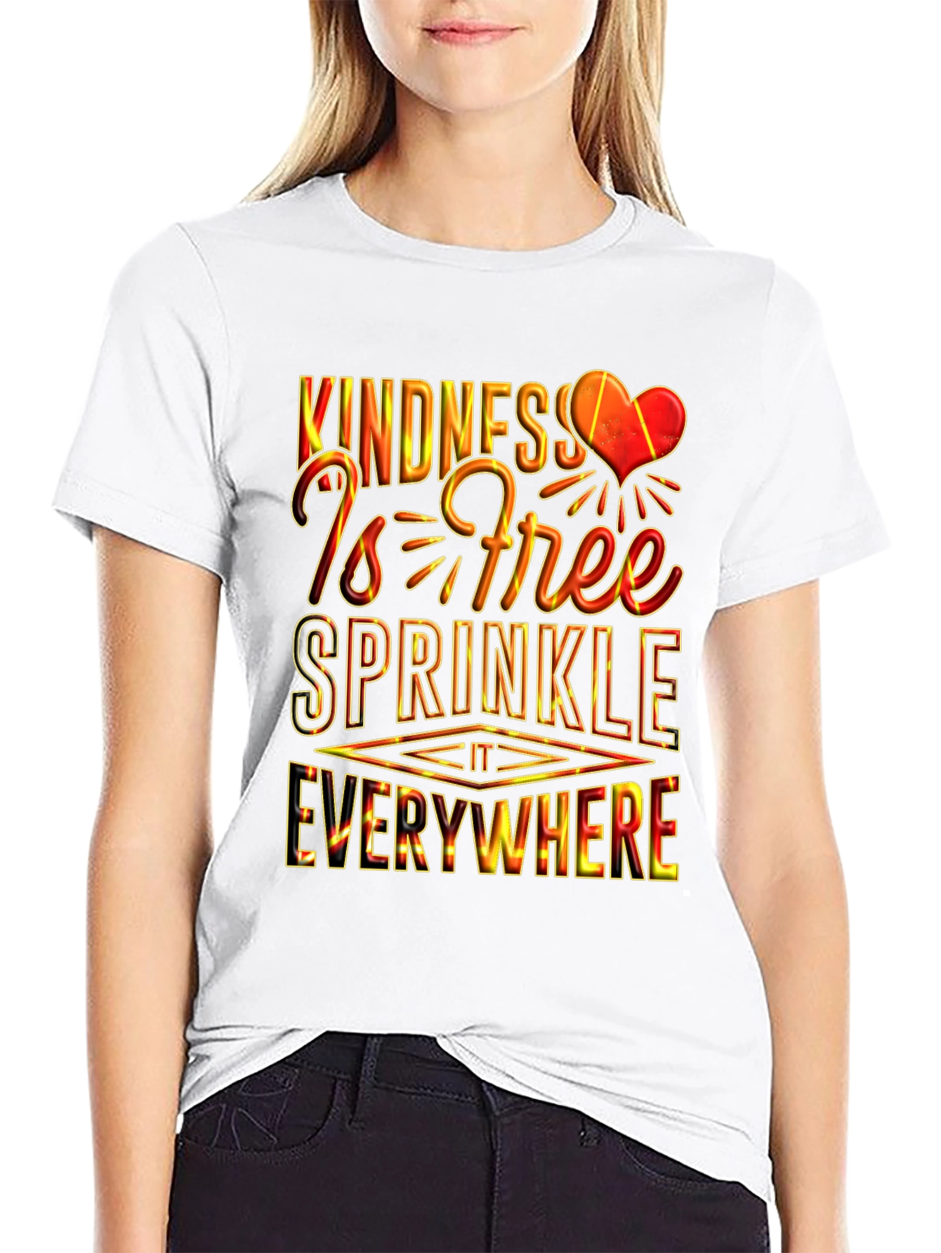 Black Kindness is Free Graphic T-Shirt view 9
