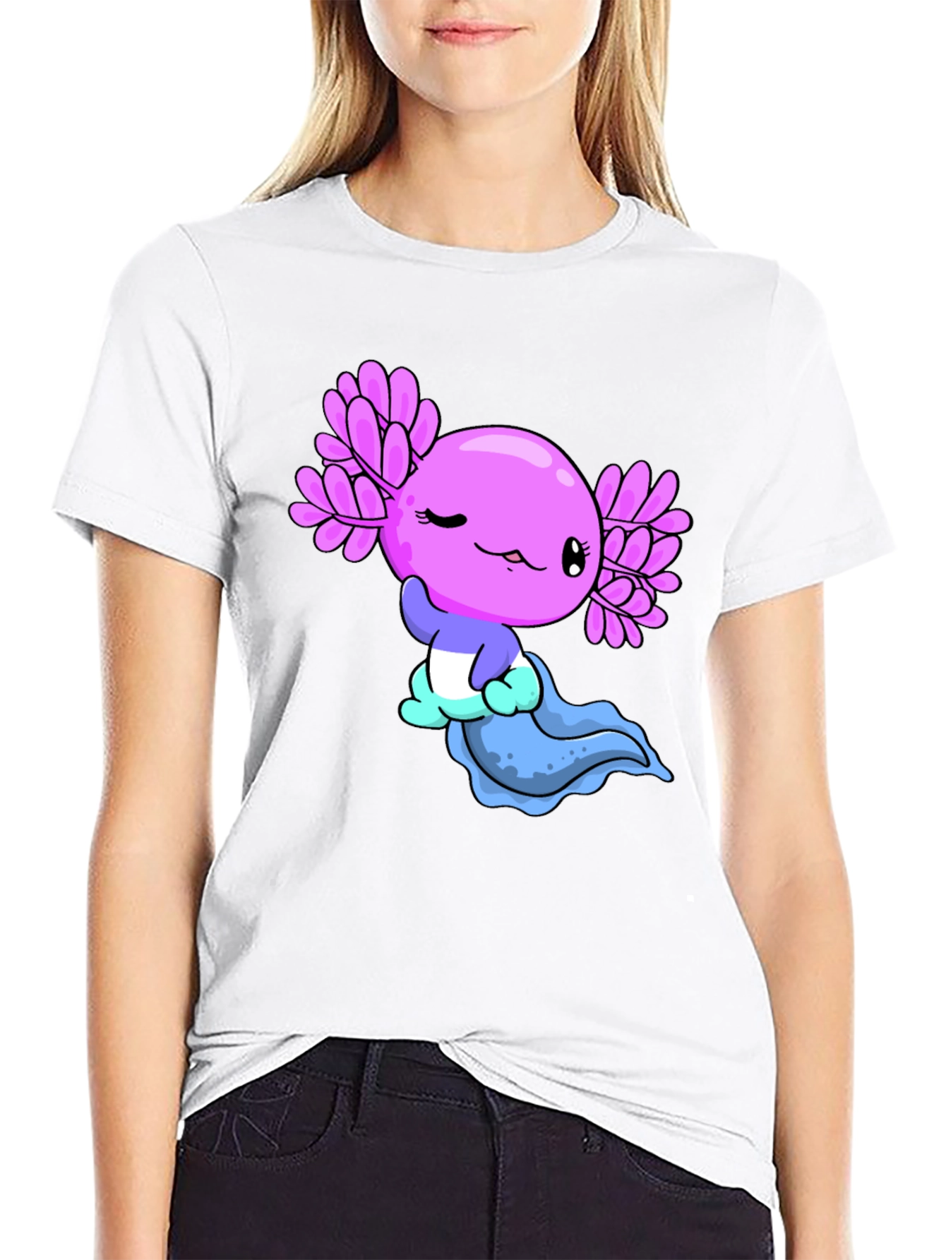 Black Axolotl Graphic Tee - Kawaii Design view 9
