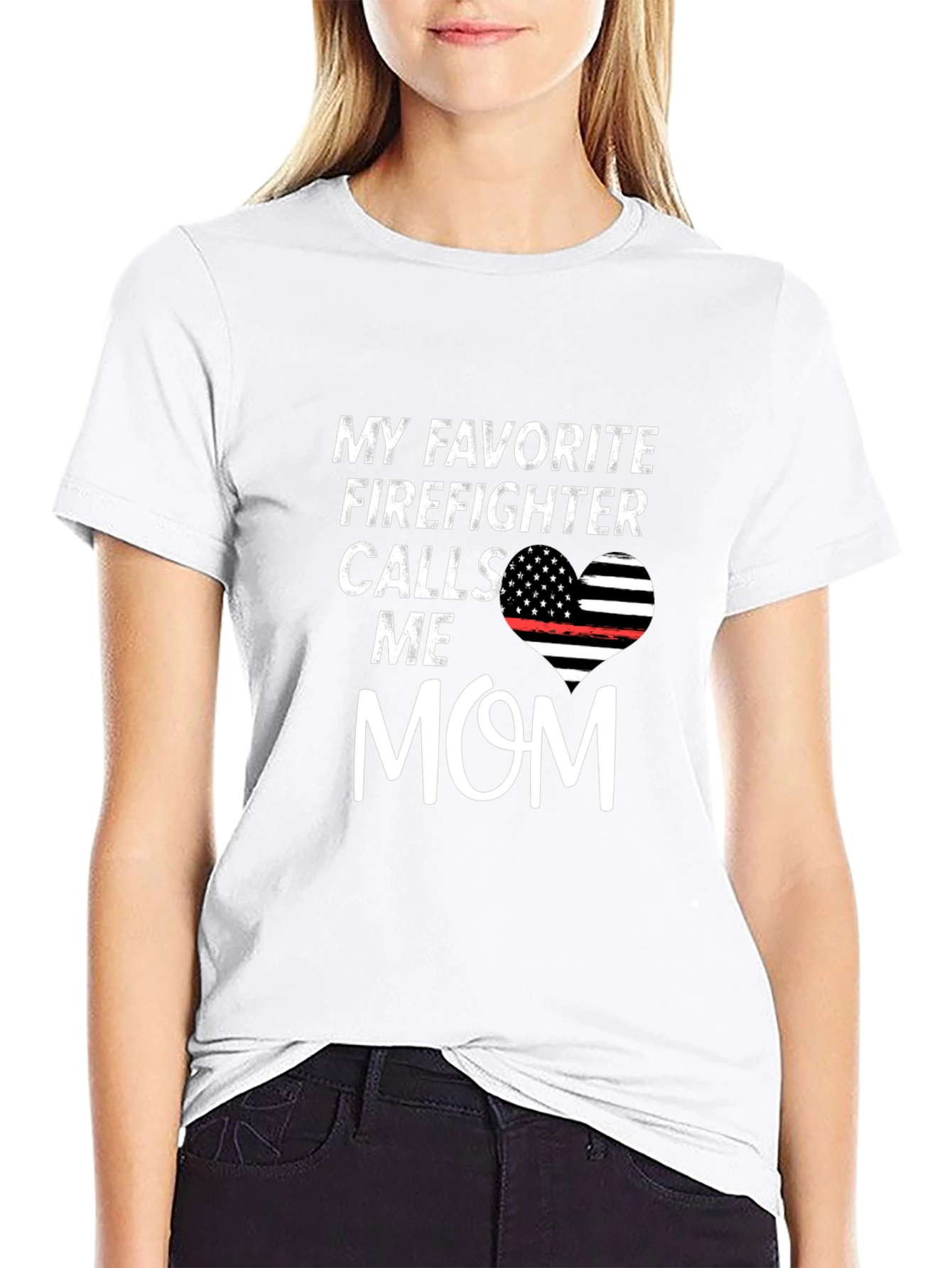 Black Firefighter Mom T-Shirt - Show Your Pride! view 9