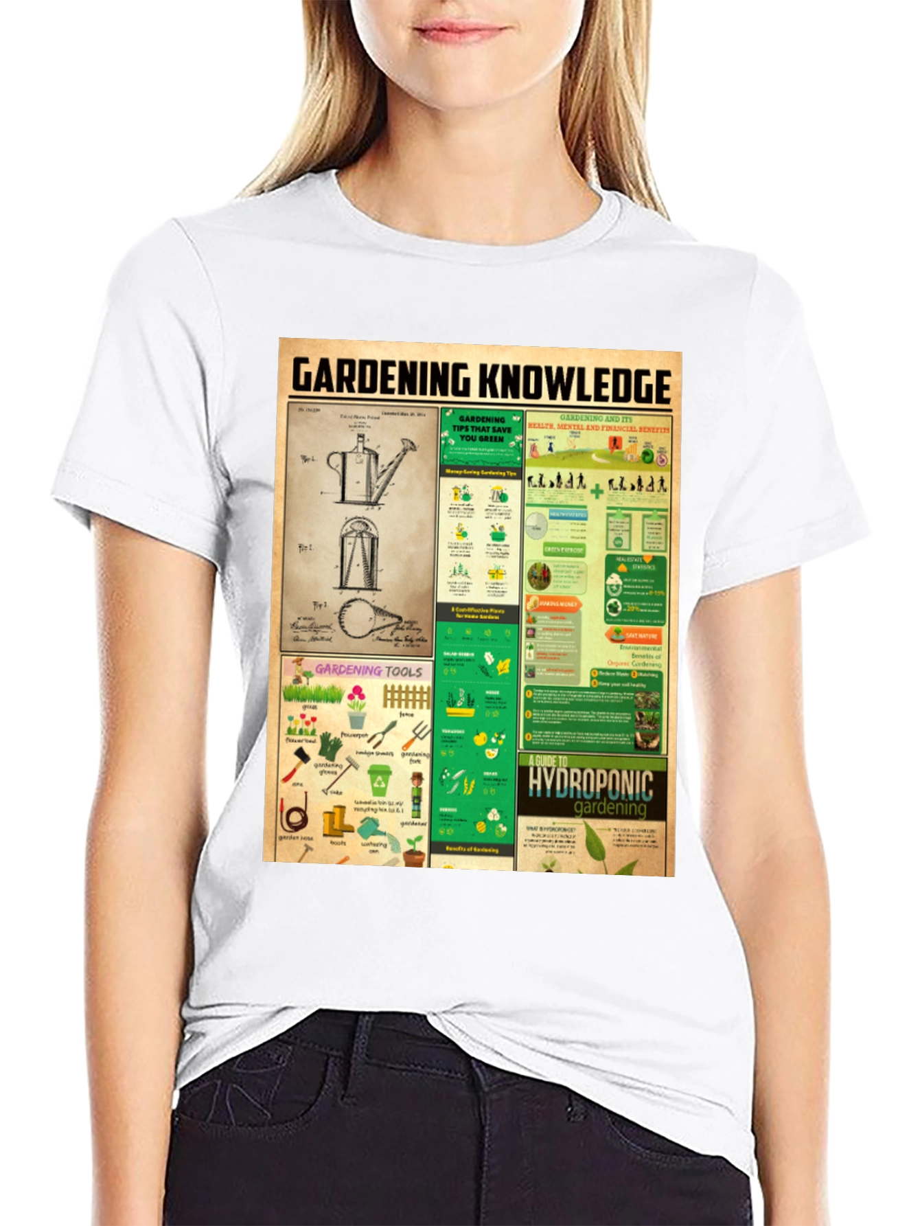 Black Gardening Knowledge T-Shirt view 9