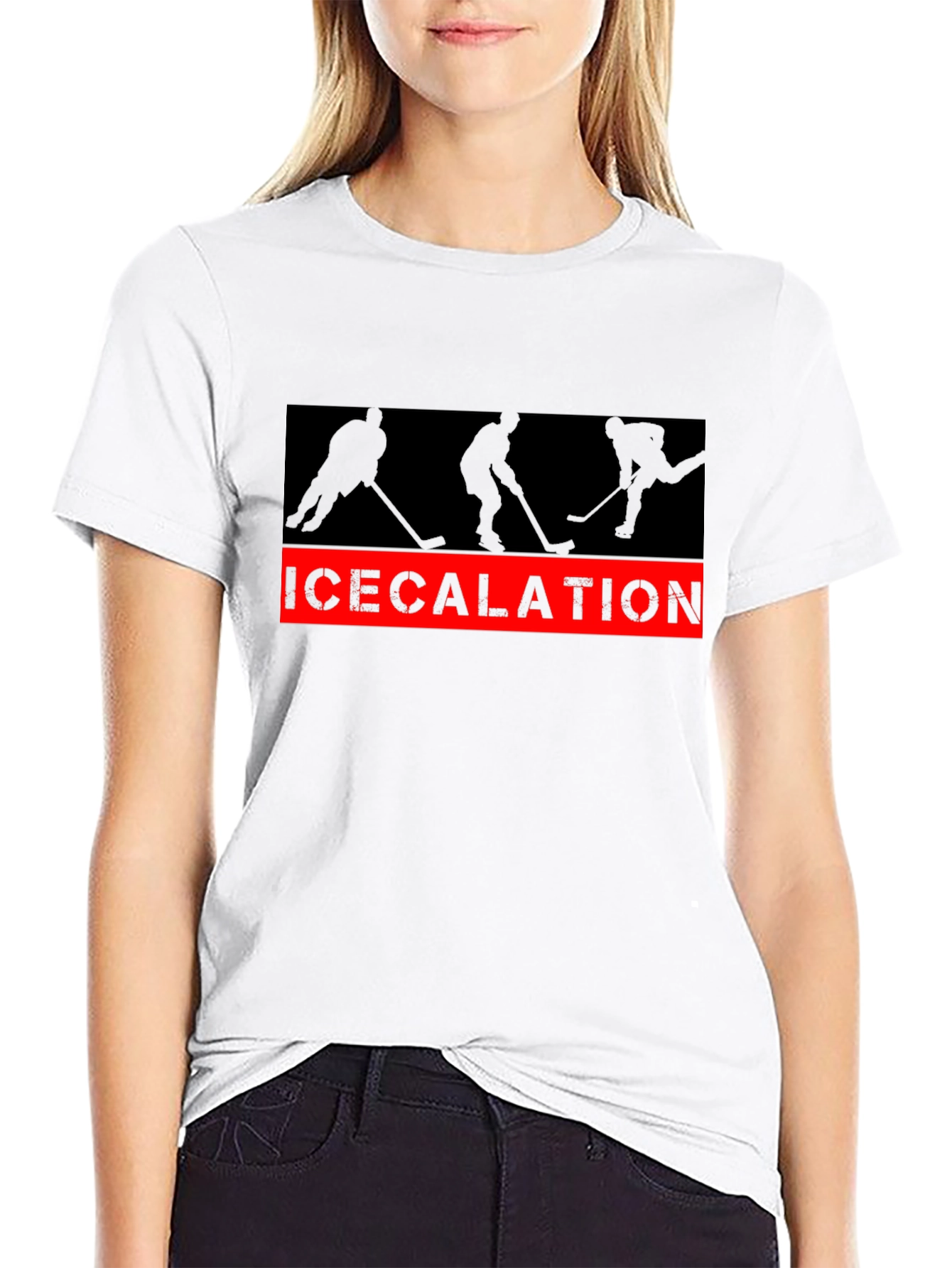Black Icecalation Hockey T-Shirt view 9