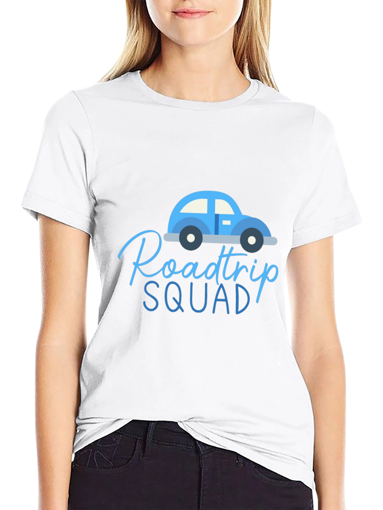 Black Roadtrip Squad Graphic Tee - Black Cotton T-Shirt view 9