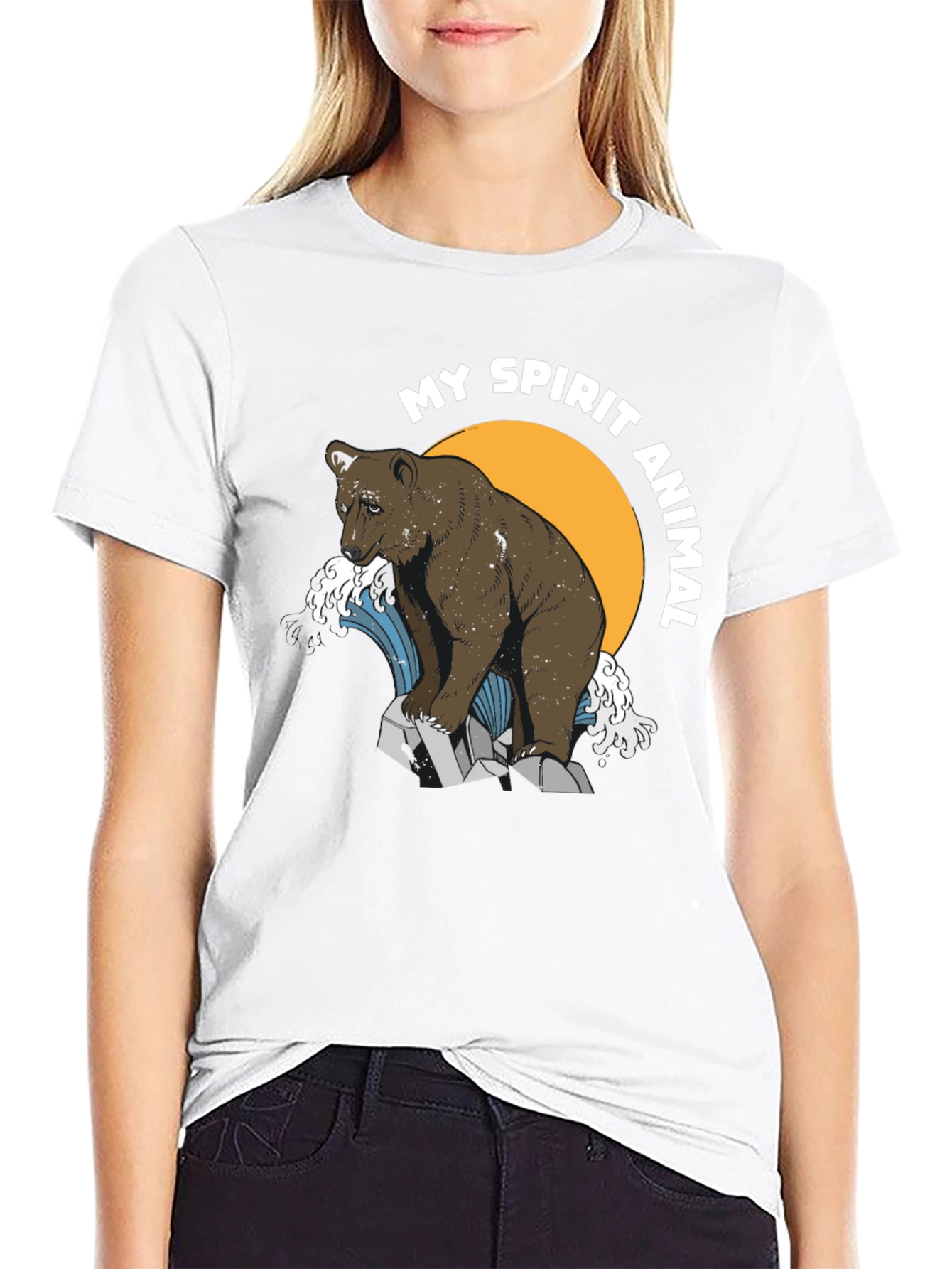 Black Bear Spirit Animal Graphic T-Shirt view 9