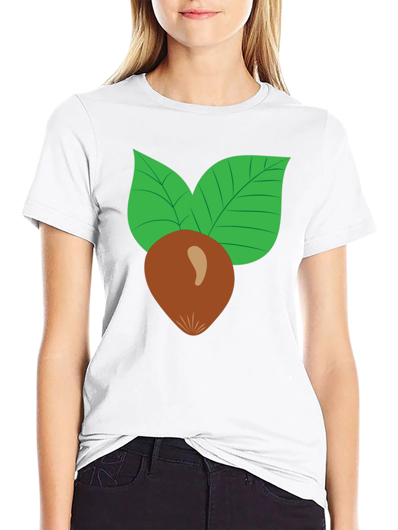 Black Nut & Leaf Graphic T-Shirt - Black view 9