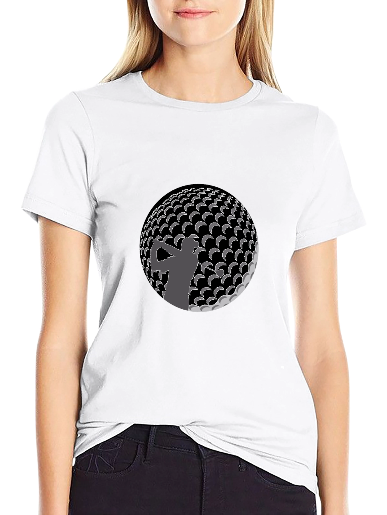 Black Golf Silhouette T-Shirt - Stylish & Unique Design view 9