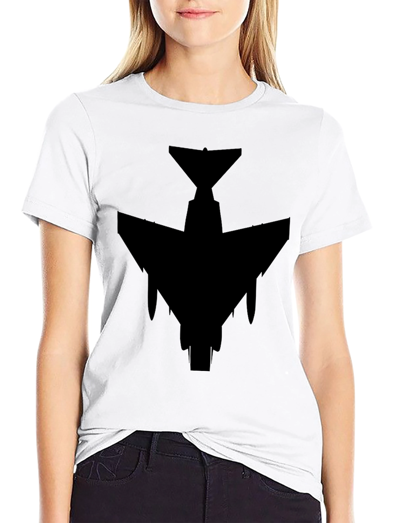 Black Stealth Jet Black T-Shirt - Military Aviation Style view 9