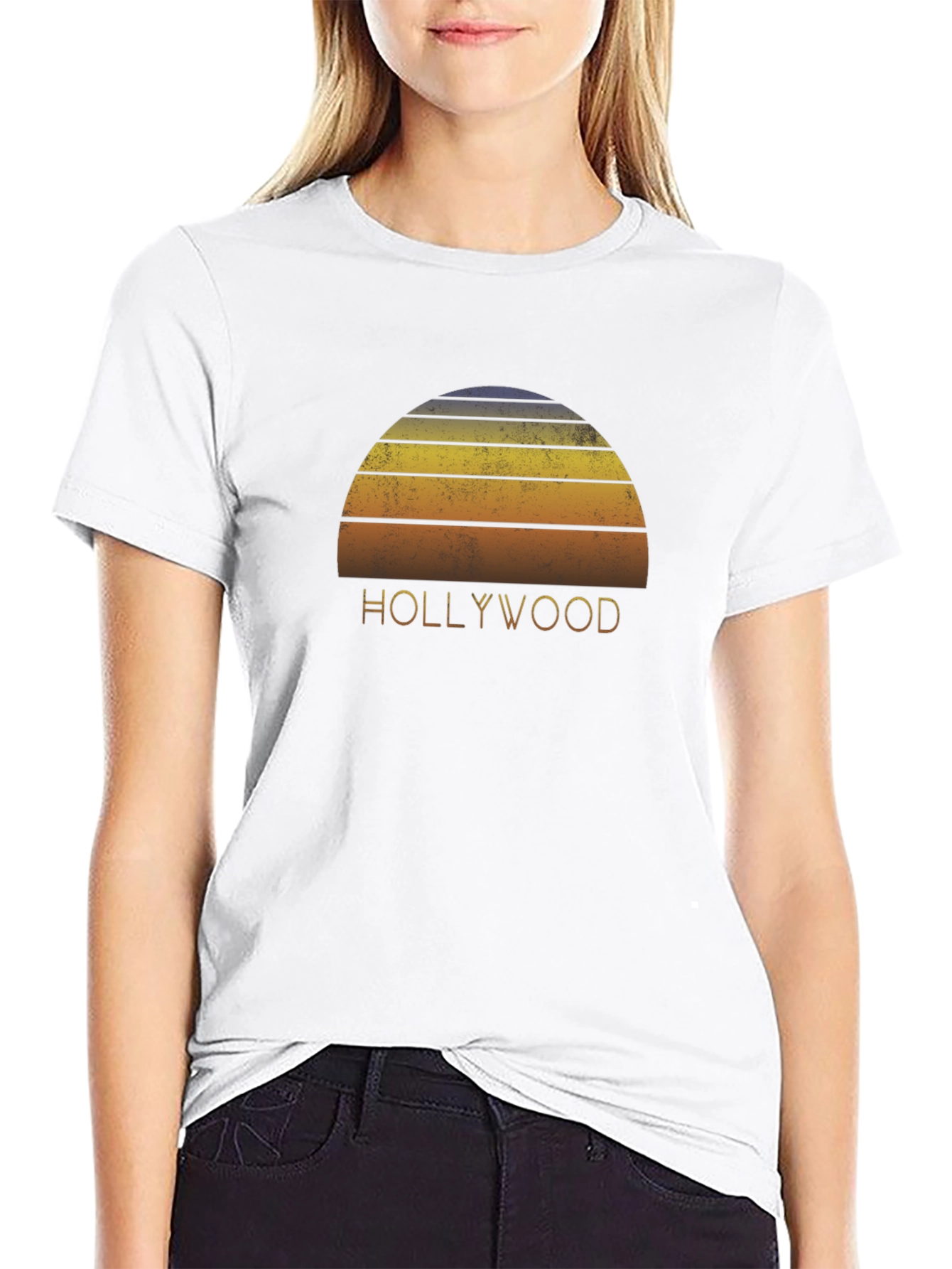 Black Retro Hollywood Sunset Graphic Tee - Black view 9