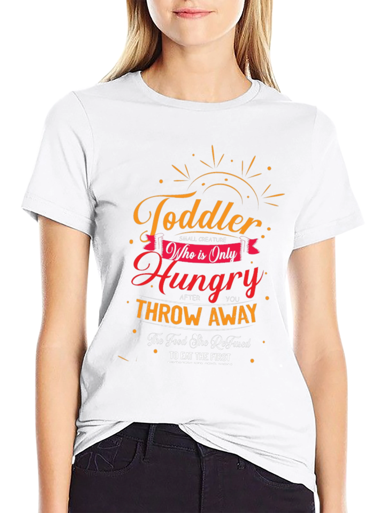 Black Toddler Hungry Funny T-Shirt view 9