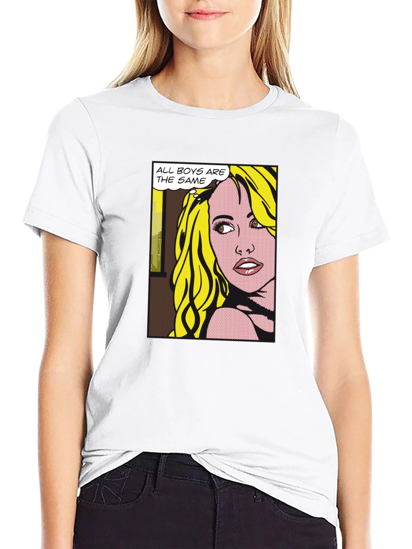 Black Pop Art Graphic T-Shirt - All Boys Are The Same view 9