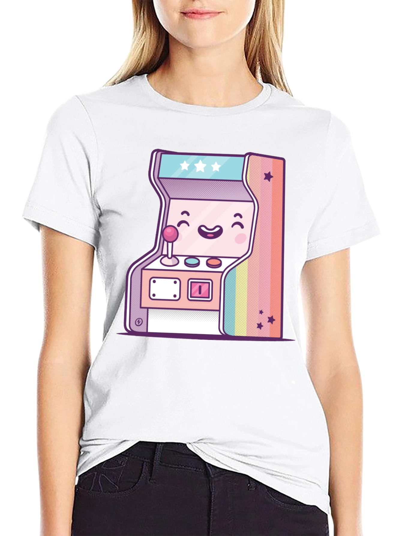 Black Retro Arcade Game T-Shirt - Kawaii Gamer Tee view 9