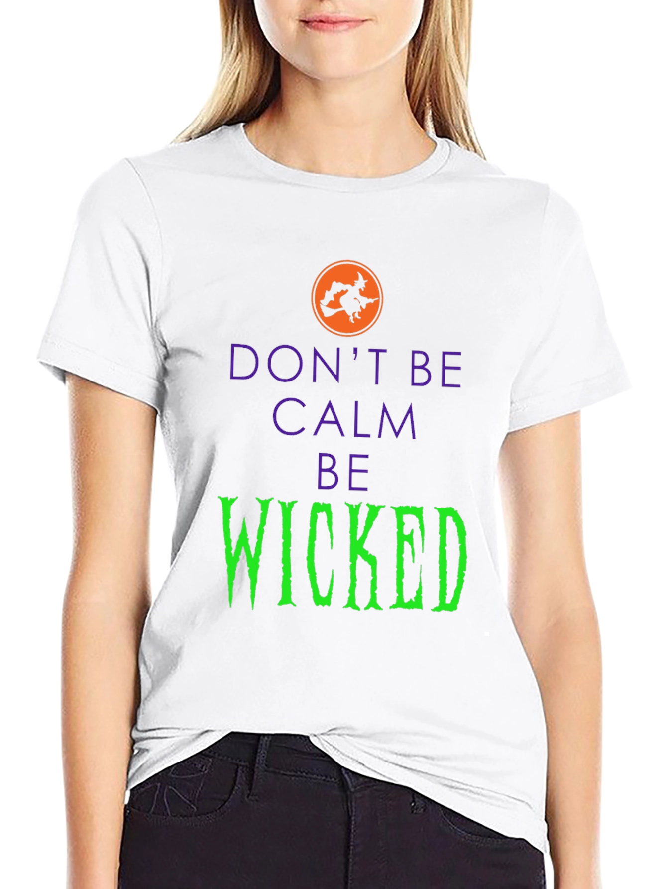 Black Don't Be Calm Be Wicked Halloween T-Shirt view 9