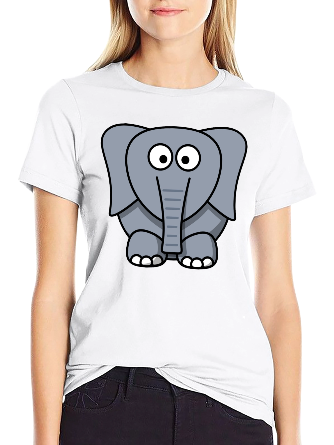 Black Elephant Graphic Tee - Unisex Black Cotton T-Shirt view 9
