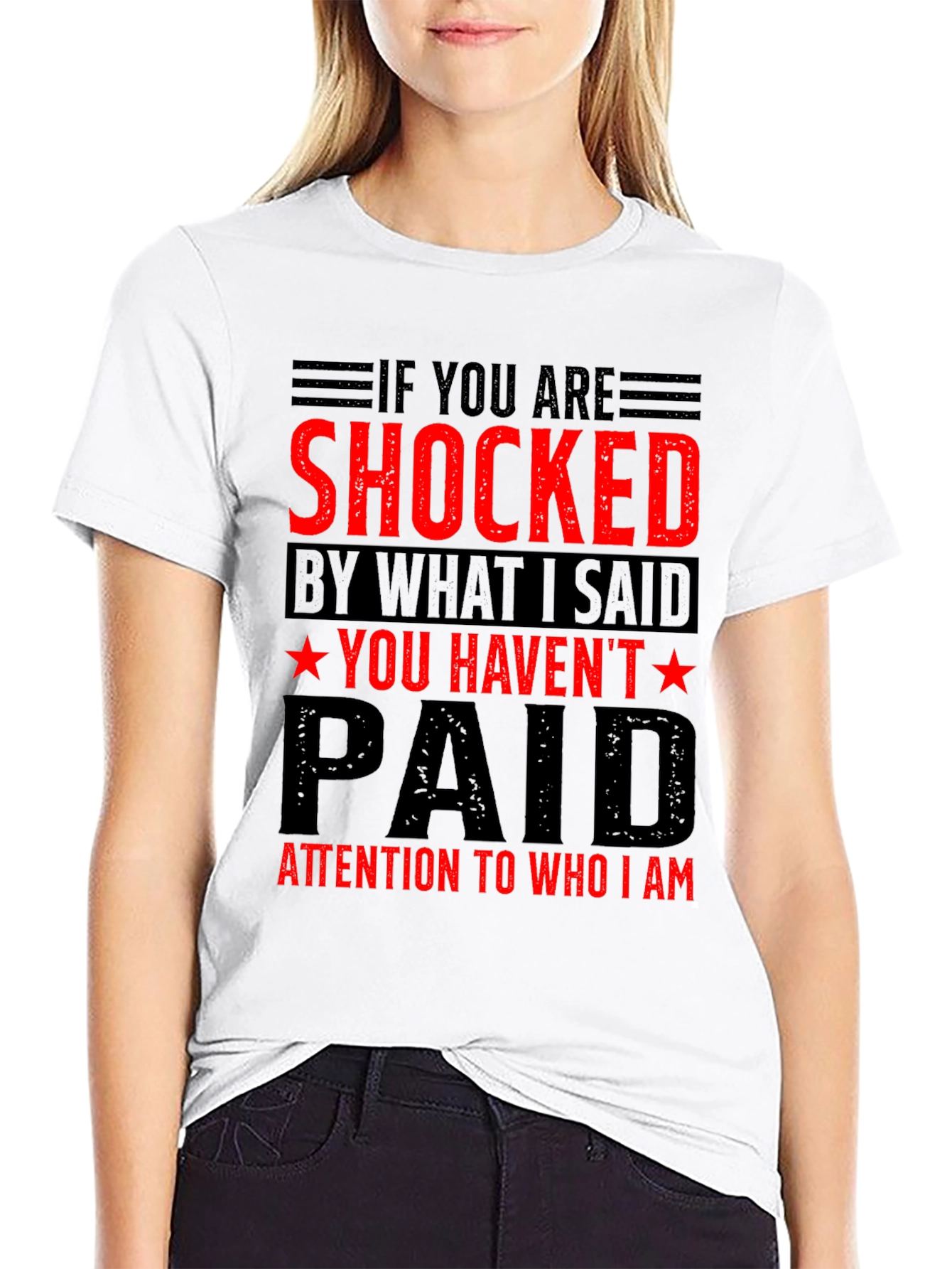Black Shocked T-Shirt - Bold Statement Tee view 9