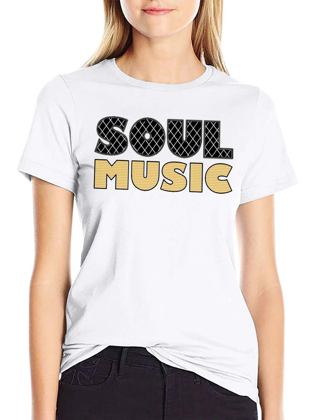 Black Soul Music Graphic T-Shirt, Black Cotton Tee view 9