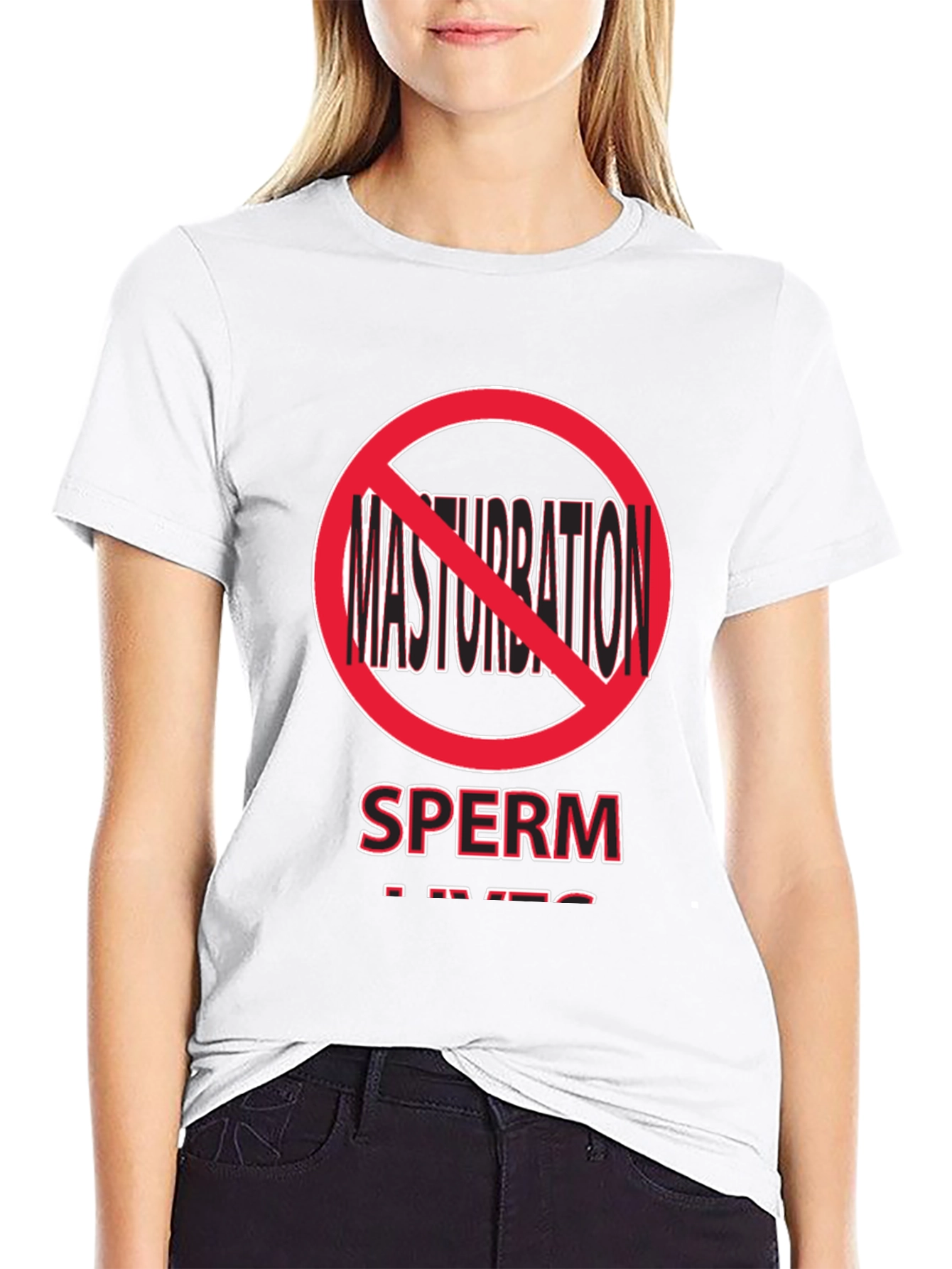 Black Sperm Lives Novelty T-Shirt - Funny Graphic Tee view 9