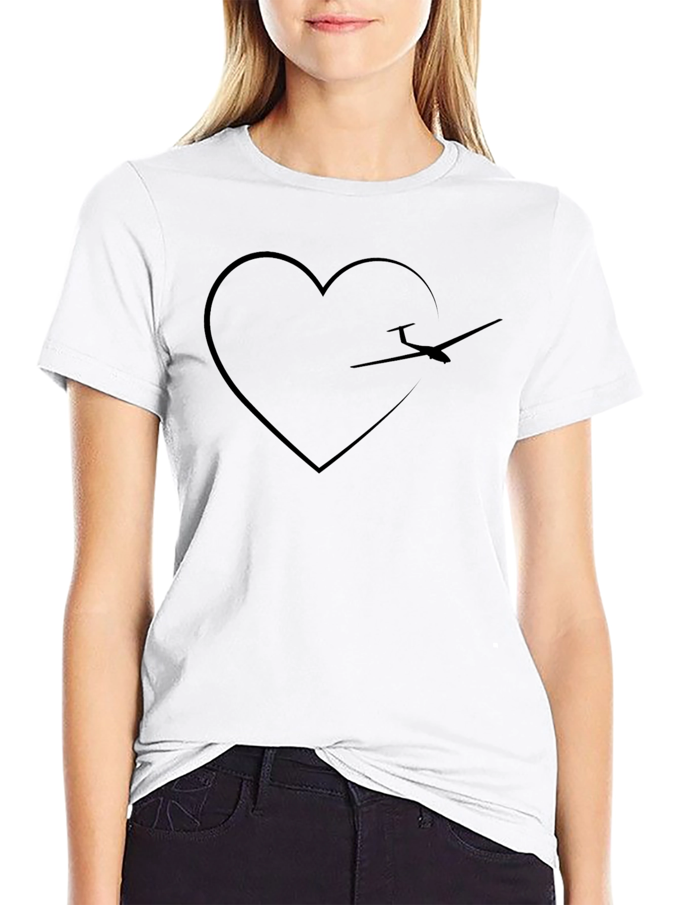 Black Pilot Heart Graphic Tee - Soaring Love view 9