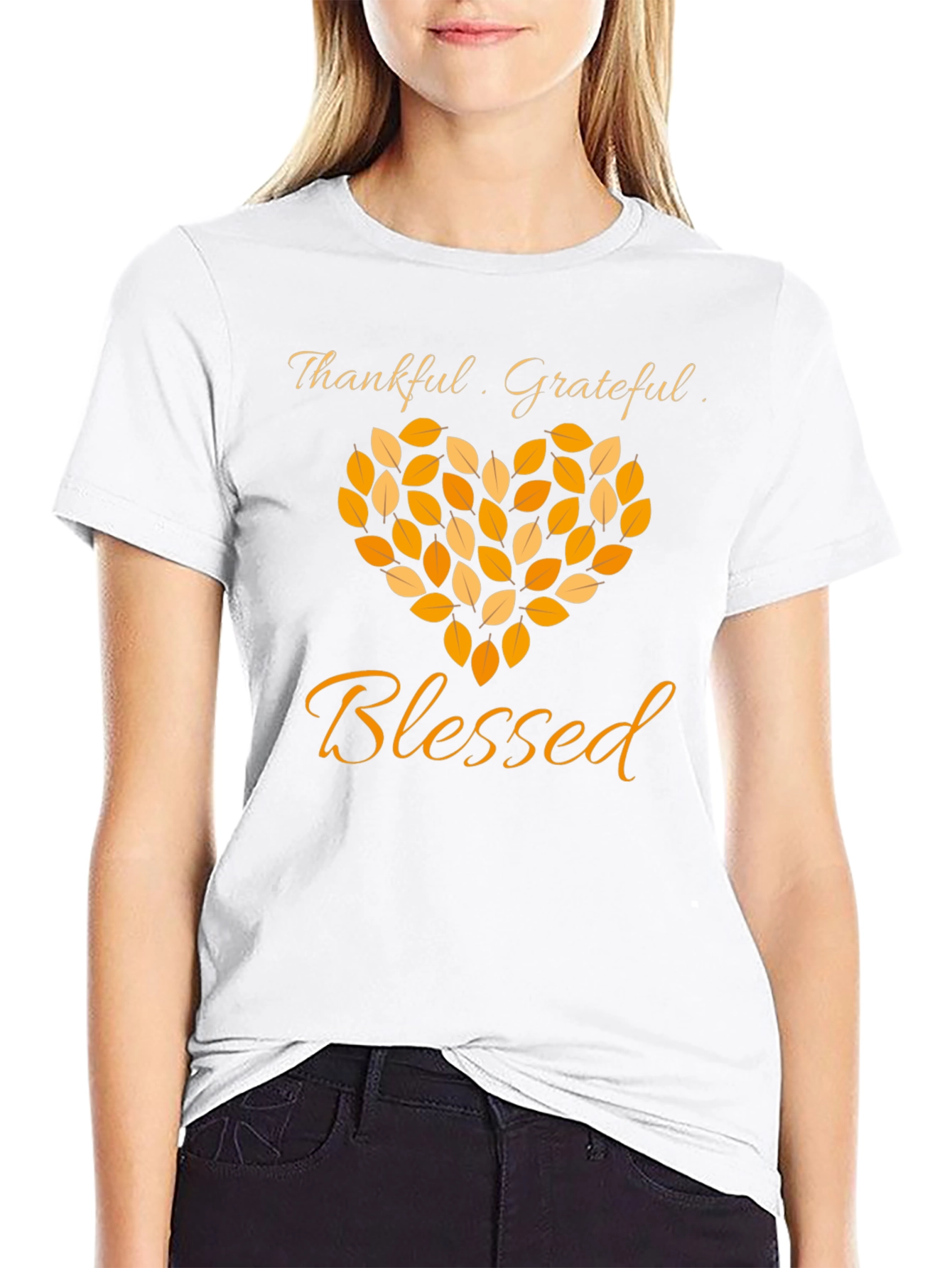 Black Thankful Grateful Blessed Graphic T-Shirt view 9