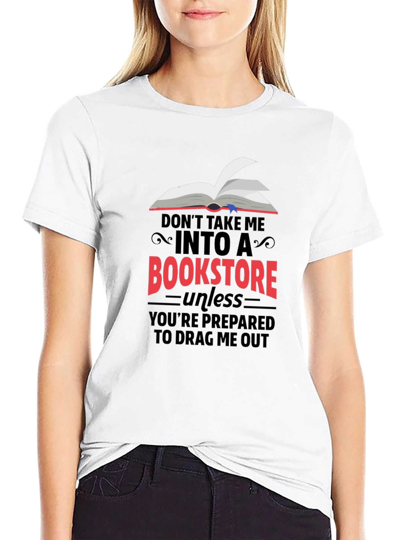 Black Bookstore Lover's T-Shirt: Funny Book Reader Tee view 9