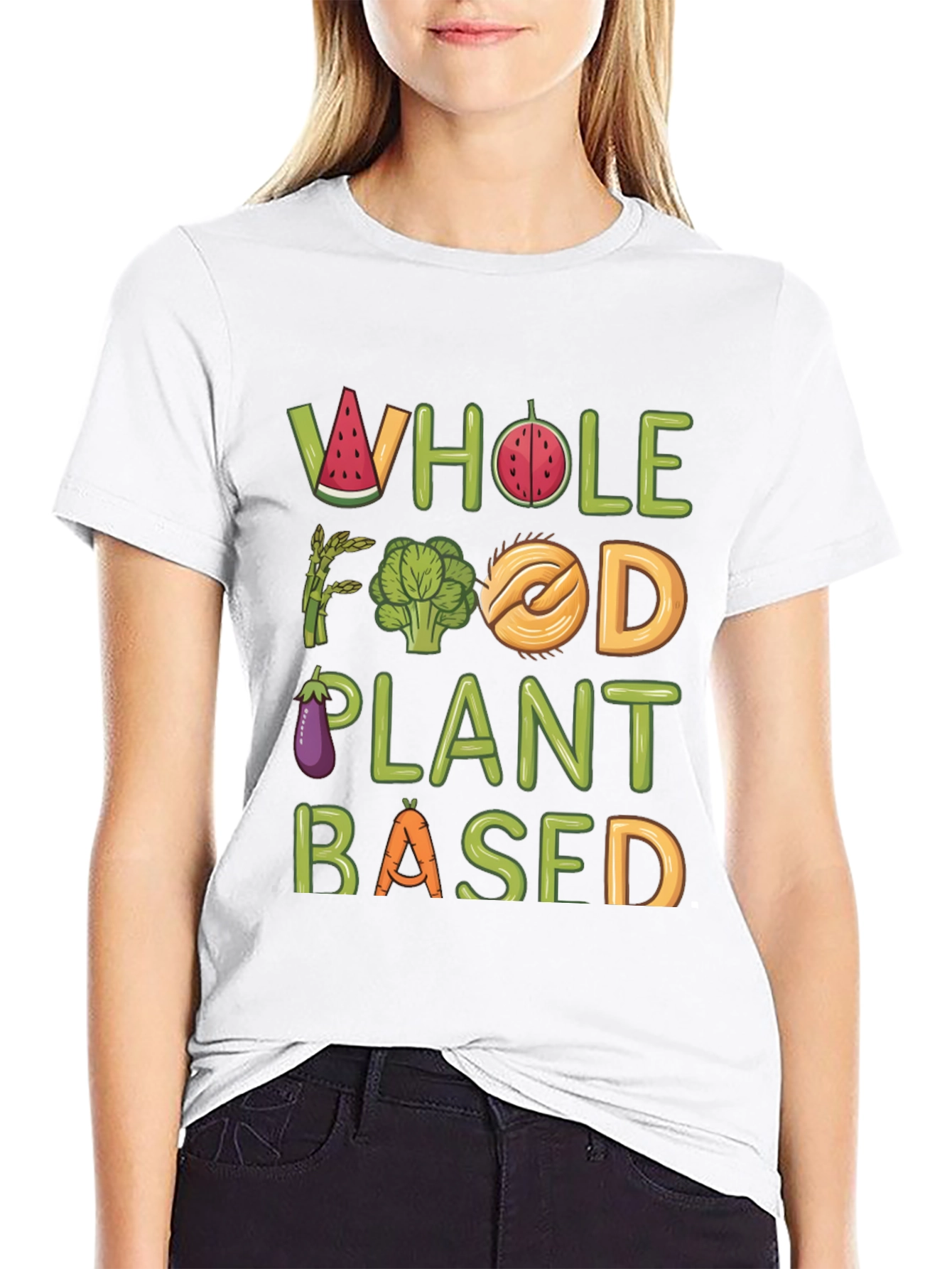 Black Whole Food Plant Based T-Shirt - Vegan Tee view 9