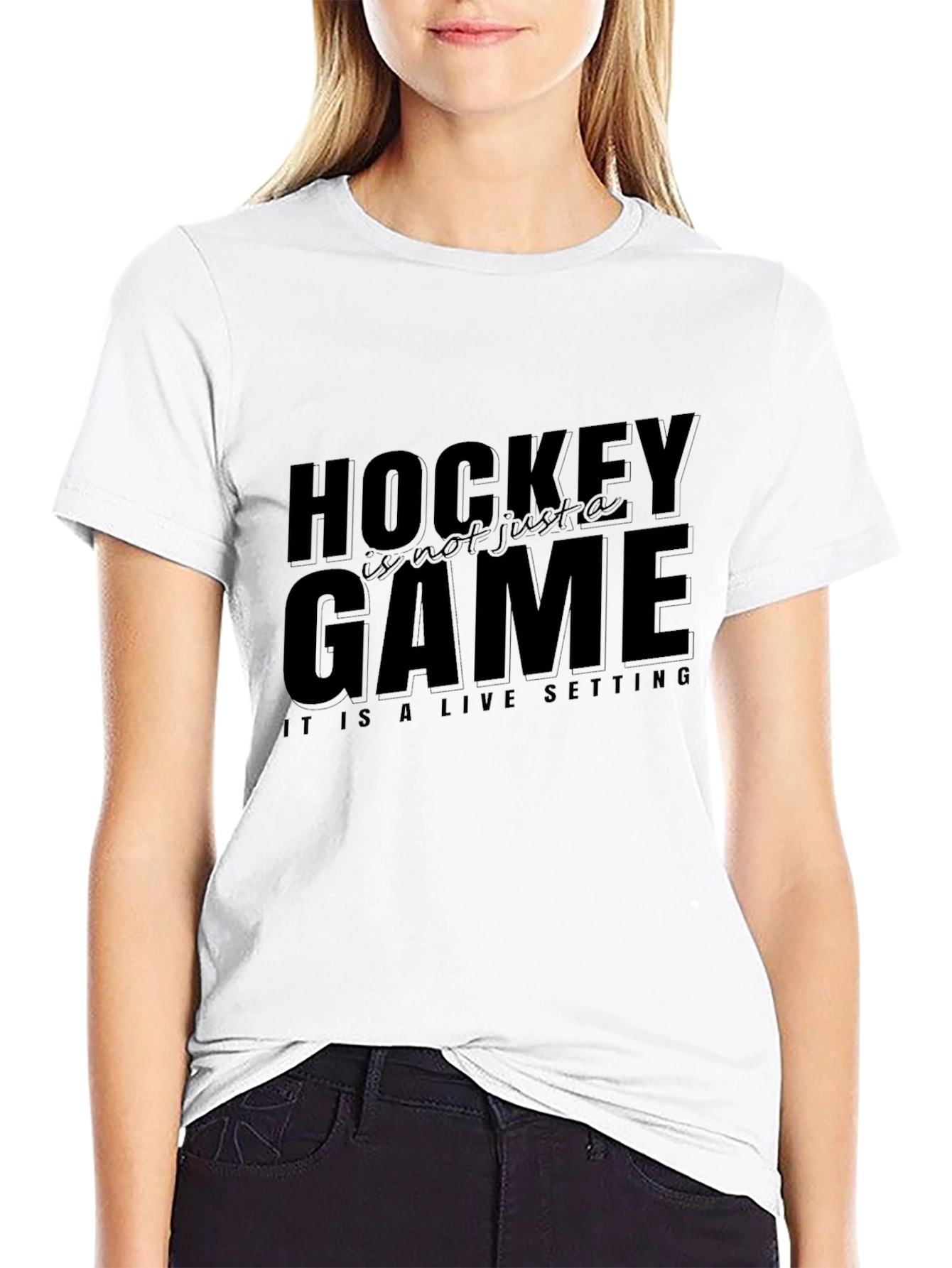 Black Hockey Fan T-Shirt - "Hockey Is Not Just a Game" Tee view 9
