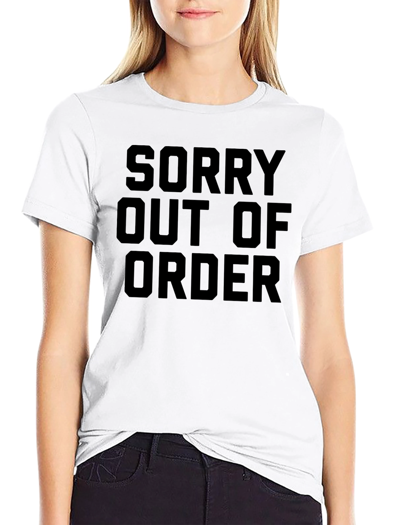 Black Sorry Out of Order Graphic Tee view 9