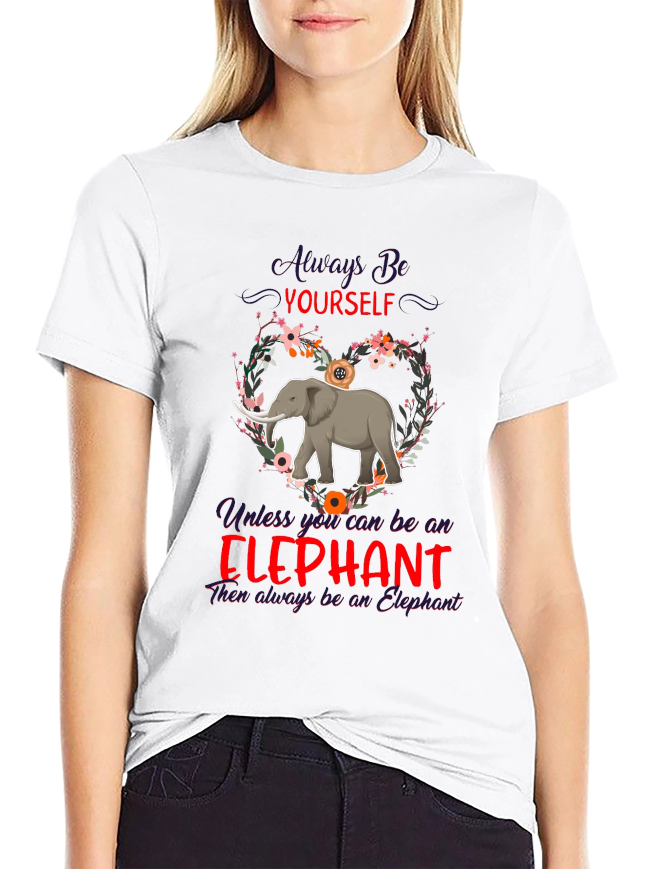 Black Always Be Yourself Elephant T-Shirt view 9