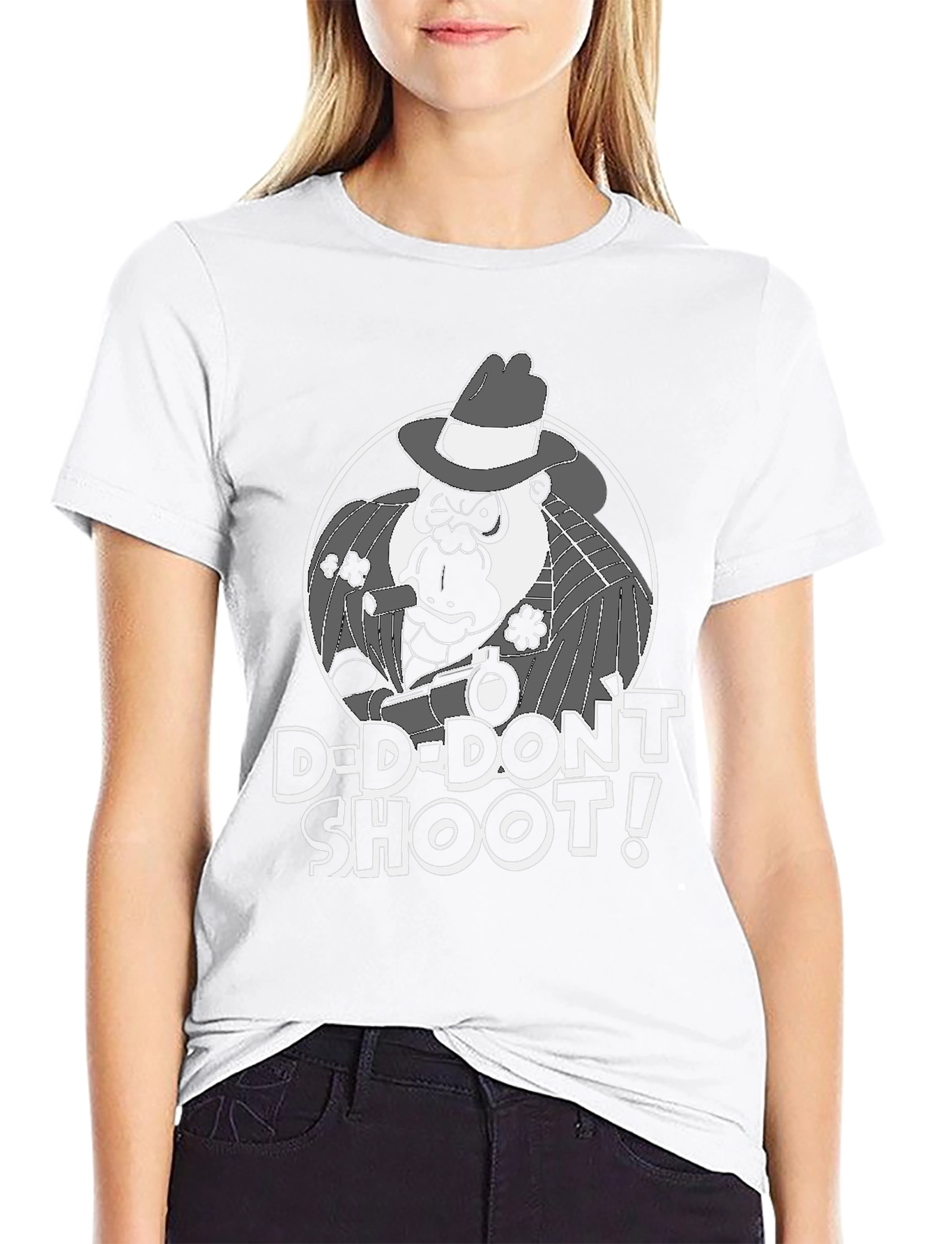 Black Gorilla Gangster Graphic Tee - "D-D-Don't Shoot!" T-Shirt view 9