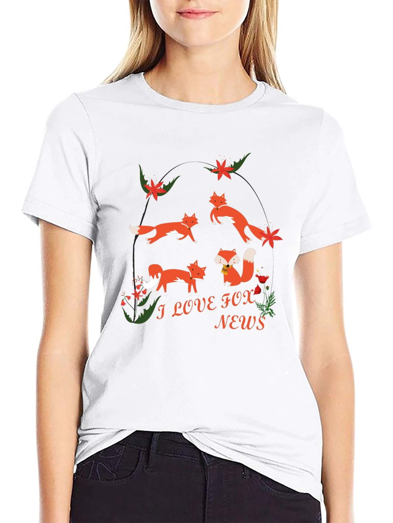 Black Fox News Graphic T-Shirt - Quirky Design view 9