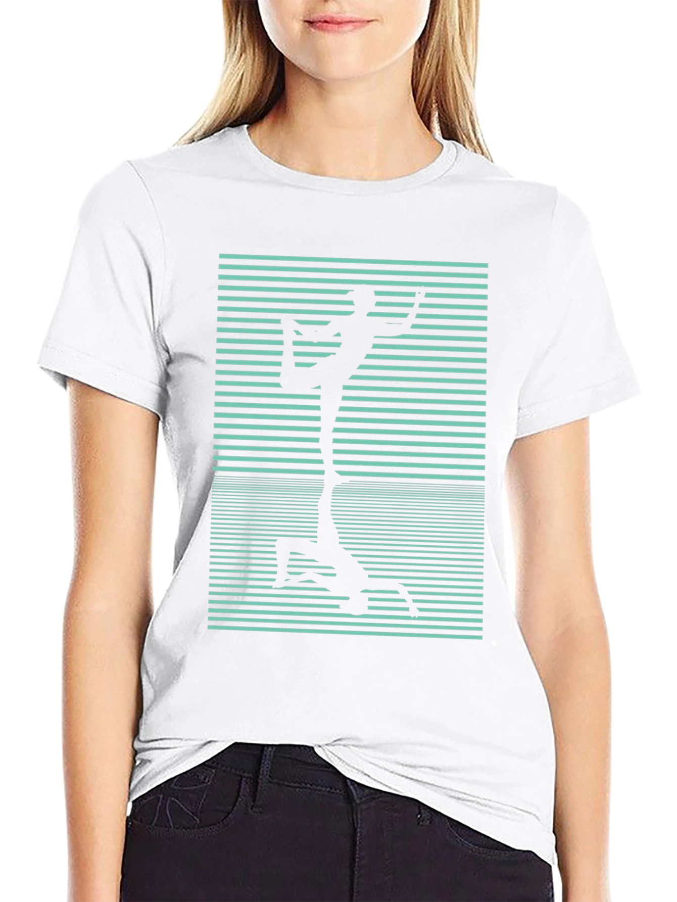 Black Yoga Reflection Graphic Tee - Black Cotton view 9