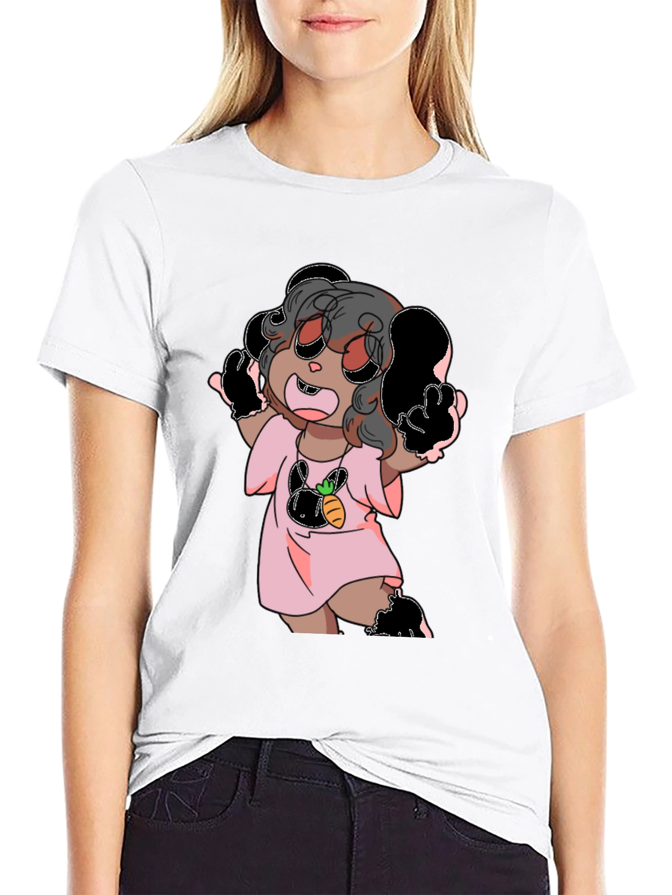 Black Cartoon Print Tee view 9