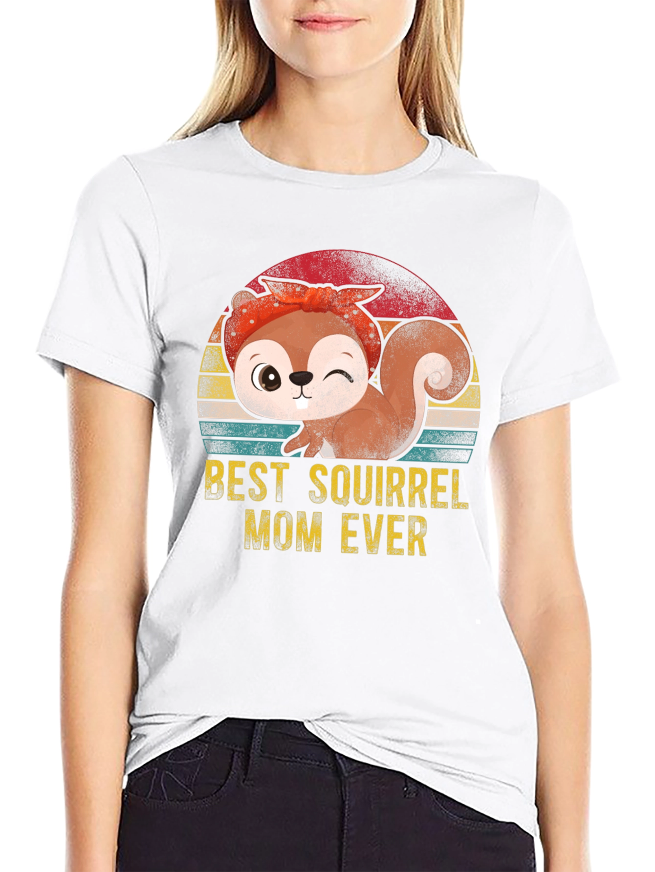 Black Best Squirrel Mom Ever T-Shirt view 9