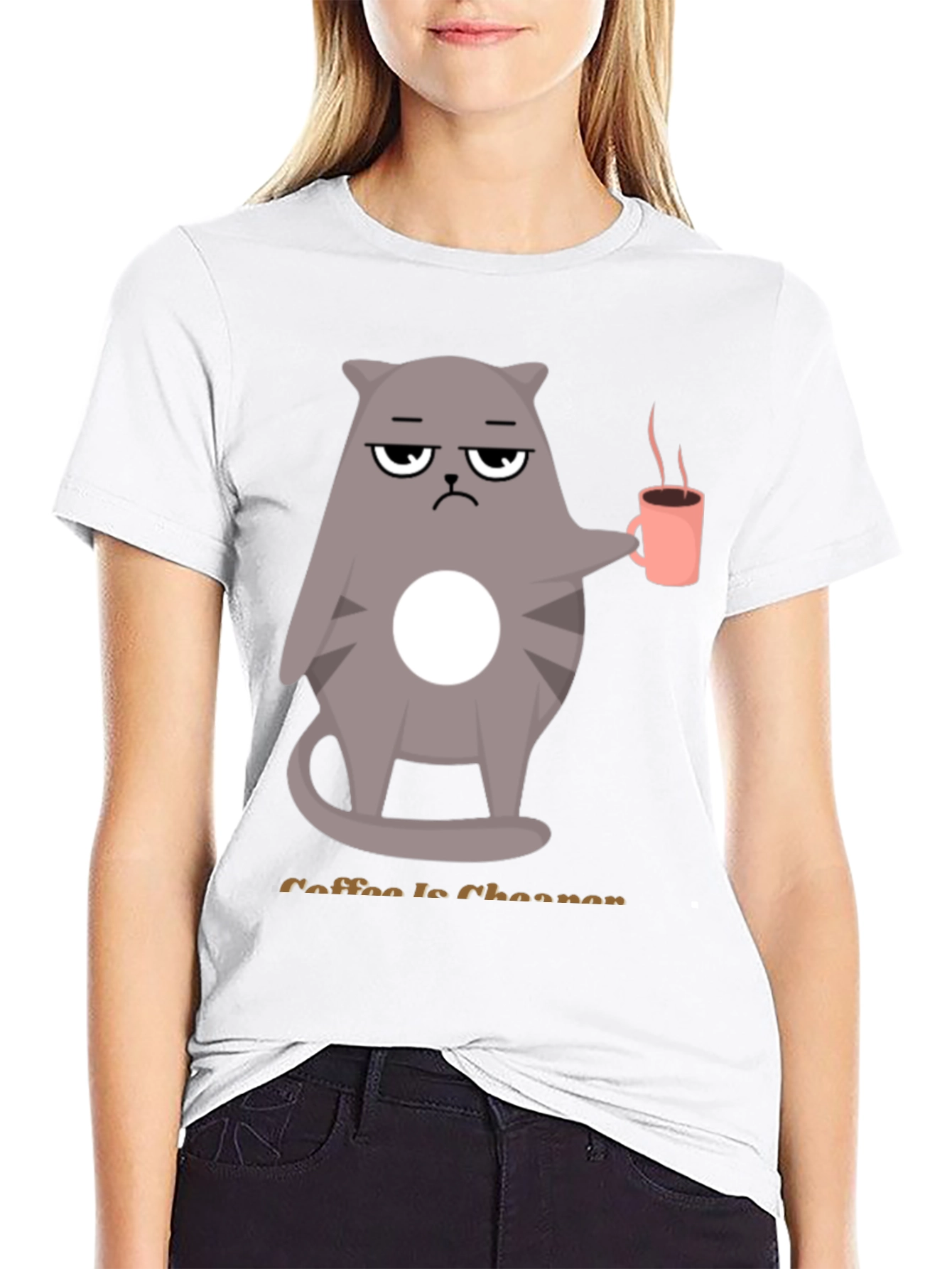 Black Coffee is Cheaper T-Shirt - Grumpy Cat Design view 9