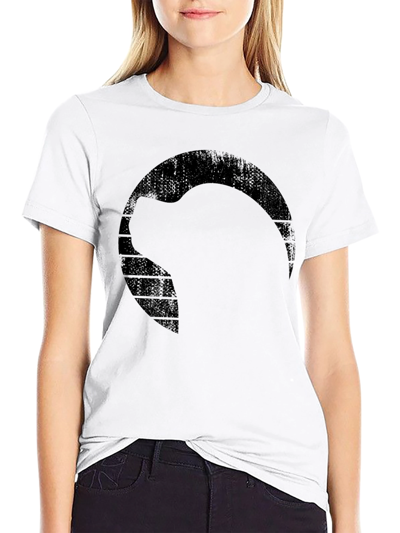 Black Men's Black Graphic Print T-Shirt view 9