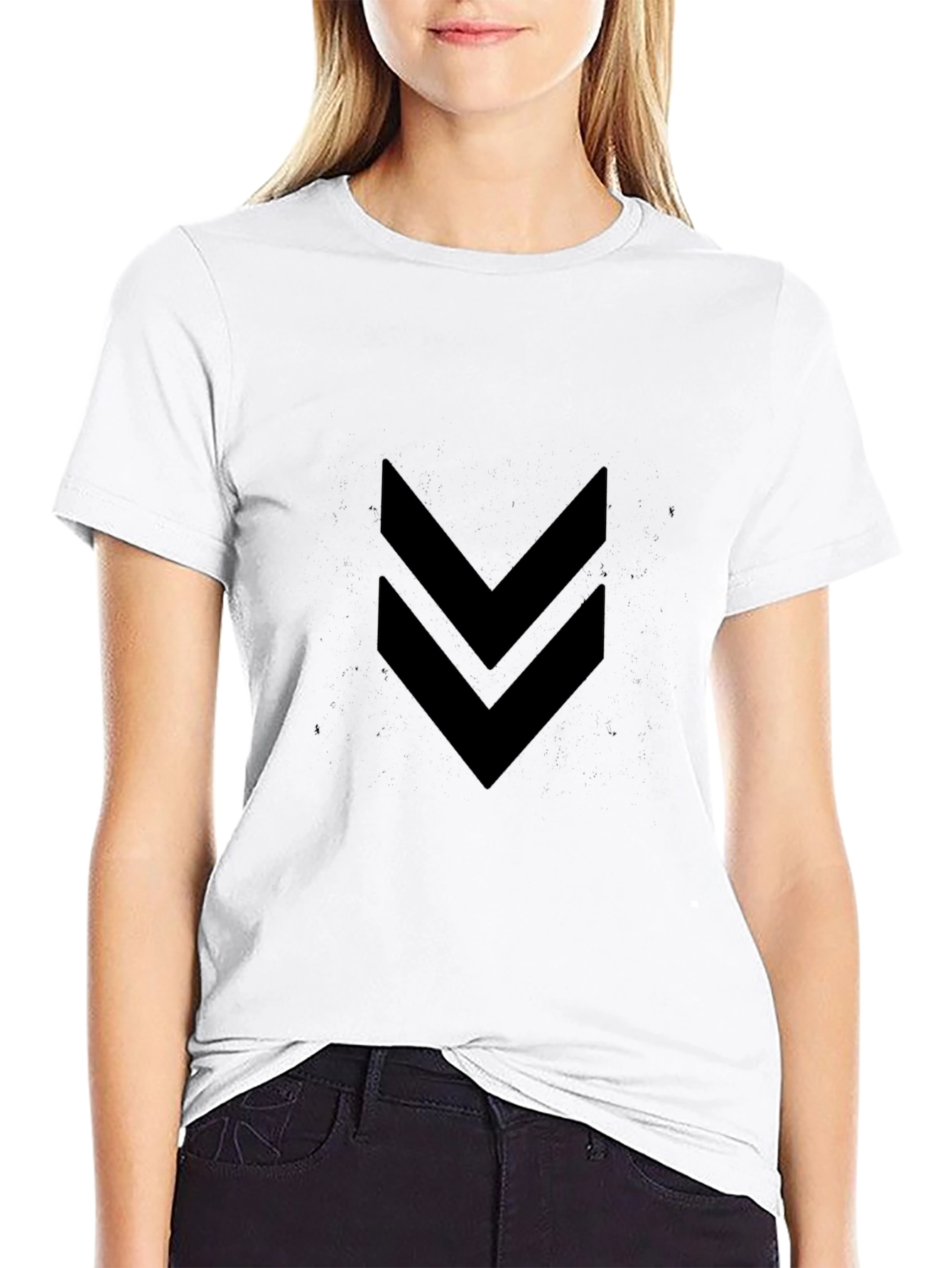 Black Men's Black Double Arrow Graphic Tee view 9