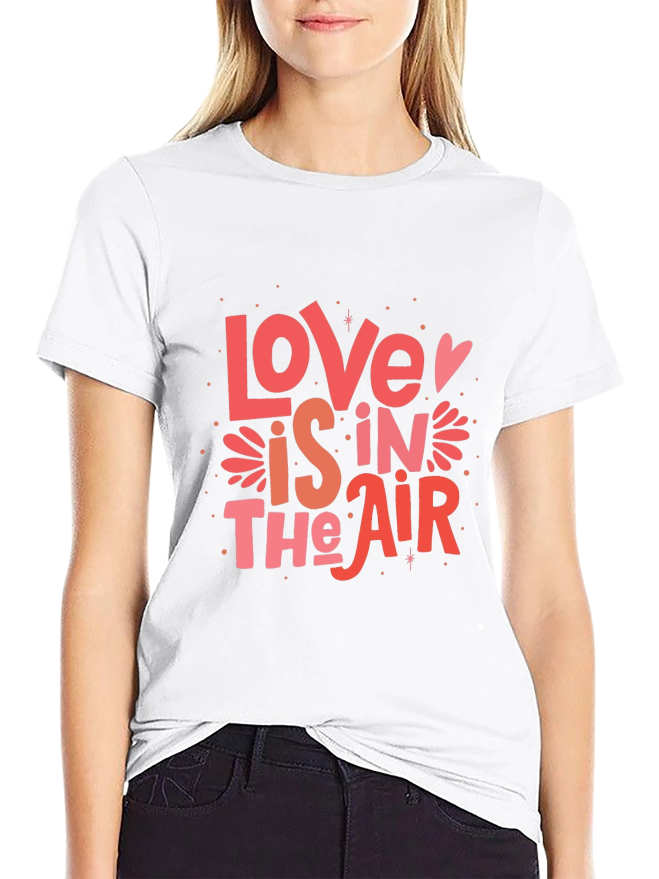Black Love is in the Air Graphic Black T-Shirt view 9