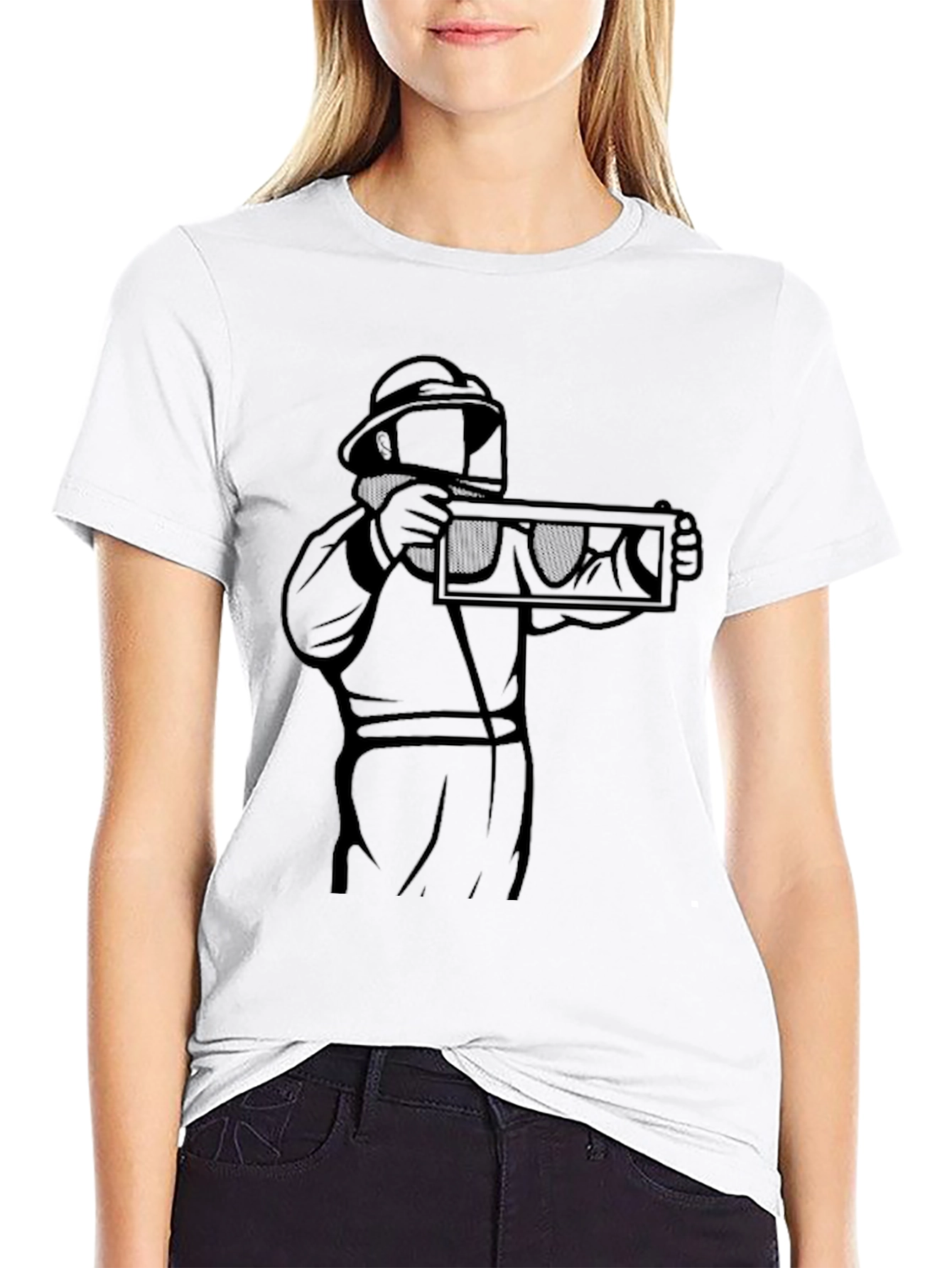 Black Beekeeper Graphic Tee - Honey Harvesting T-Shirt view 9